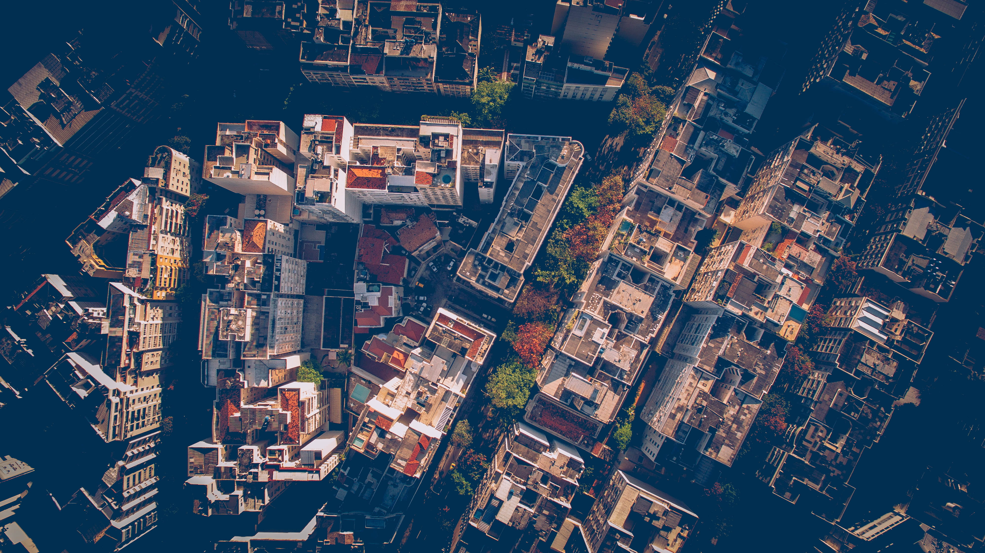 high angle view, built structure, aerial view, apartment, crowd, skyscraper, town, street, residential district, architecture, aerial, crowded, drone view, HD Wallpaper