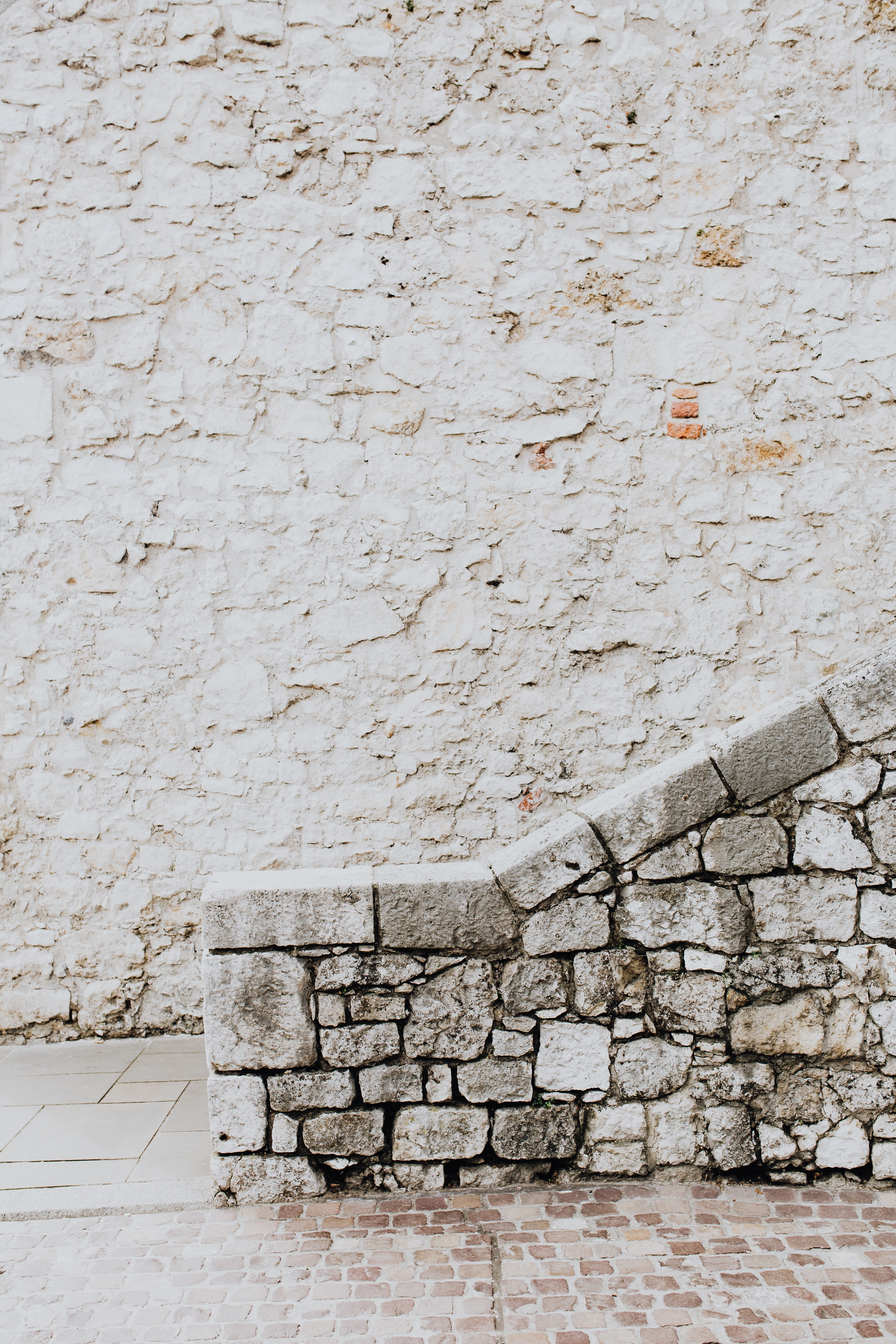 solid, 5K, wall - building feature, old, Europe, textured, city, no people, travel, stone material, built structure, first, brick wall, white color, outdoors, Phone HD Wallpaper