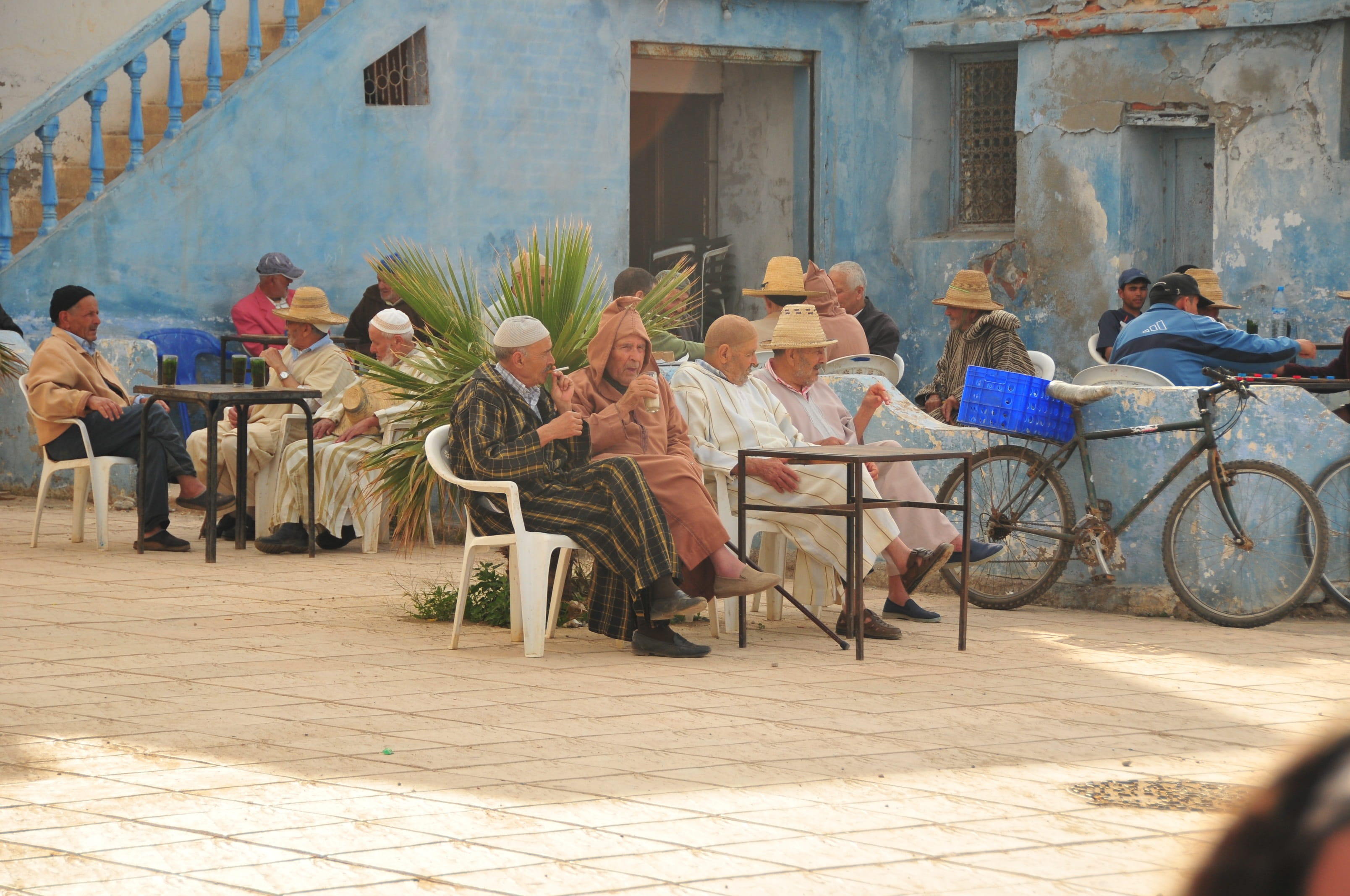 architecture, group, business, Men, building exterior, group of people, males, Morocco, Old, oued laou, city, Person, 2K, togetherness, sitting, table, HD Wallpaper