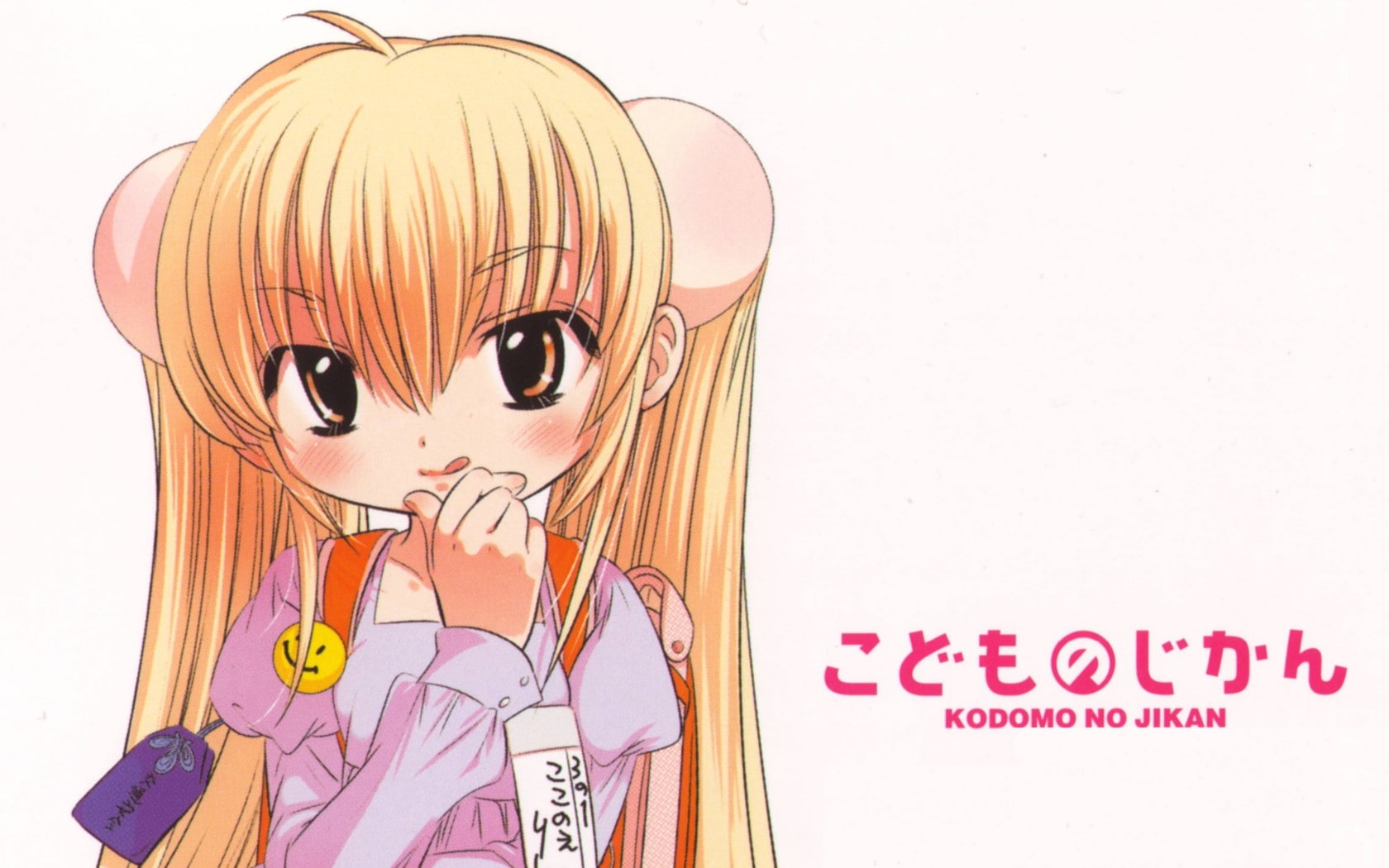 720P, simple, twintails, kokonoe, blondes, kodomo, hair, ornaments, jikan, rin, white, background, HD Wallpaper