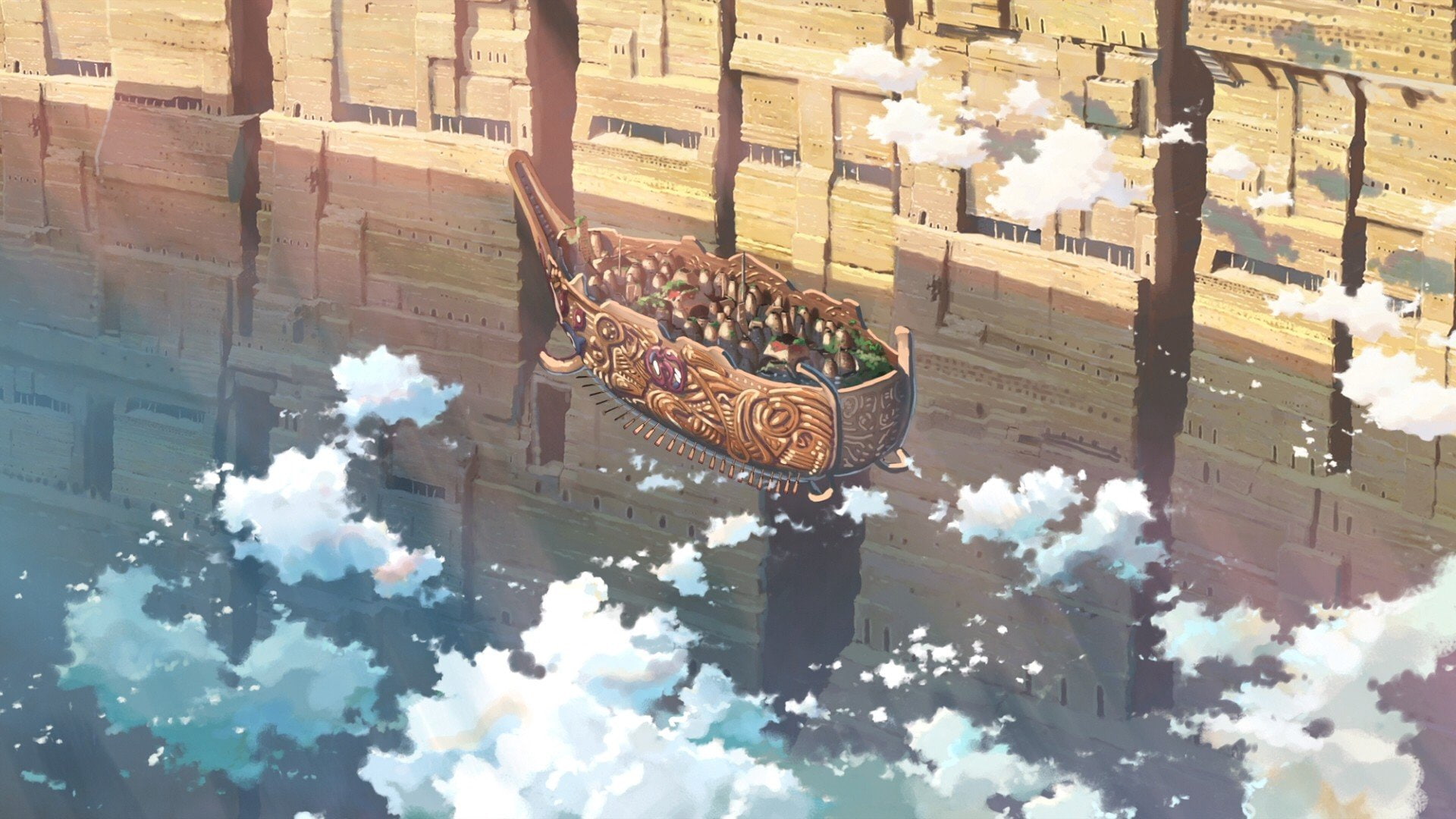 nature, architecture, basket, hoshi wo ou kodomo anime, flower, sunlight, outdoors, cold temperature, no people, 1080P, plant, wood - material, day, container, HD Wallpaper