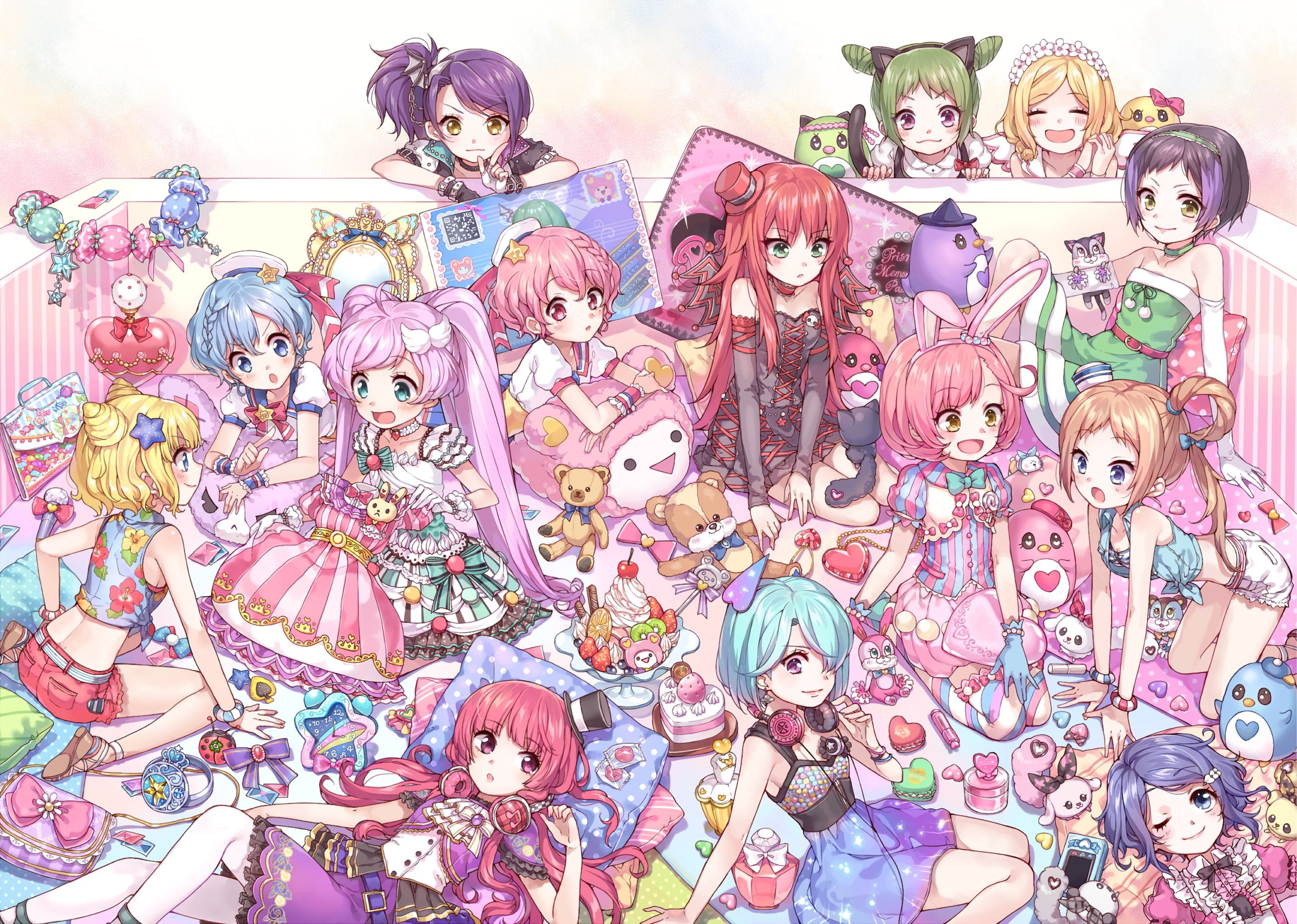 lala, usagi, pretty, suzuno, rainbow, rhythm, live, manaka, pripara, 2K, ito, HD Wallpaper