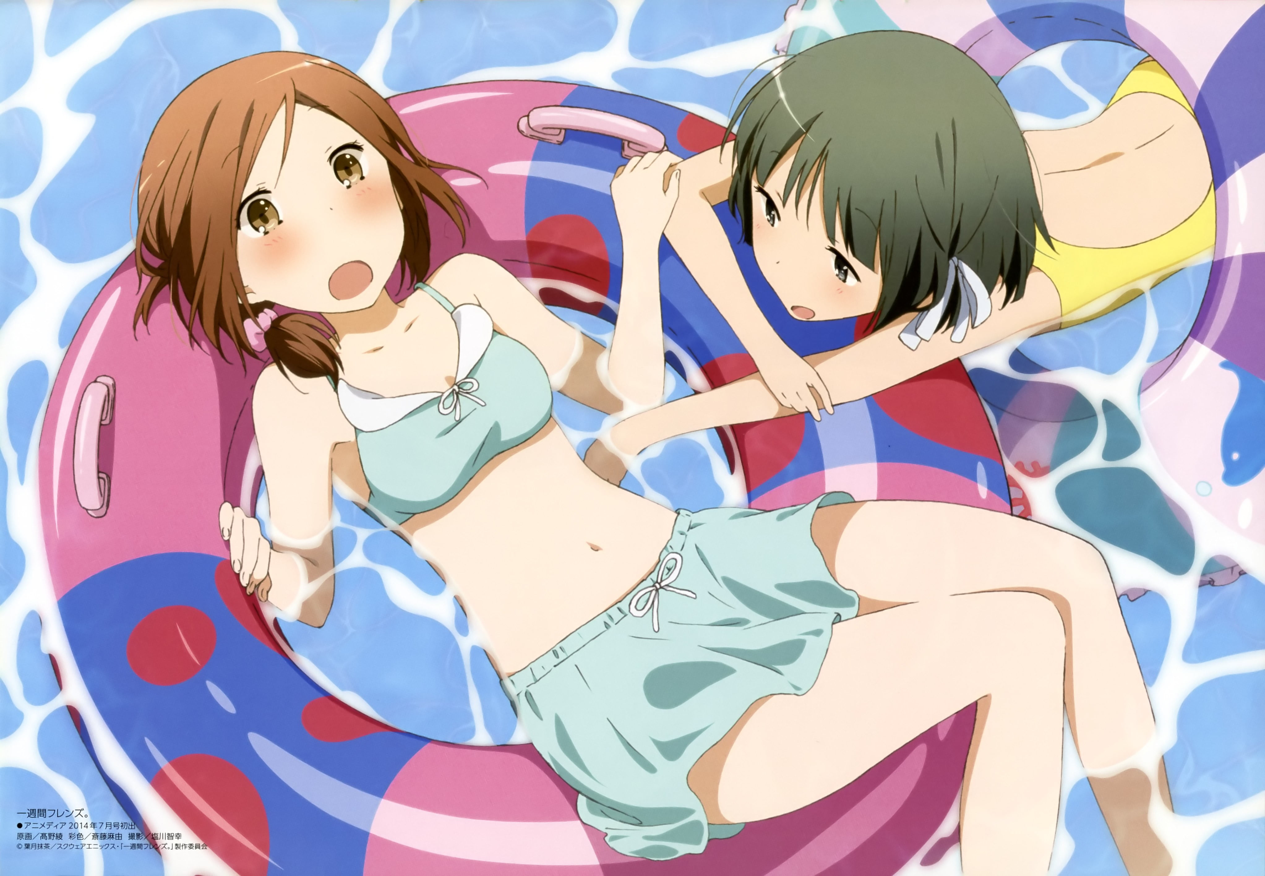 Fujimiya Kaori, 4K, Saki Yamagishi, casual clothing, multi colored, art and craft, anime girls, leisure activity, childhood, hair, child, Isshuukan Friends, HD Wallpaper
