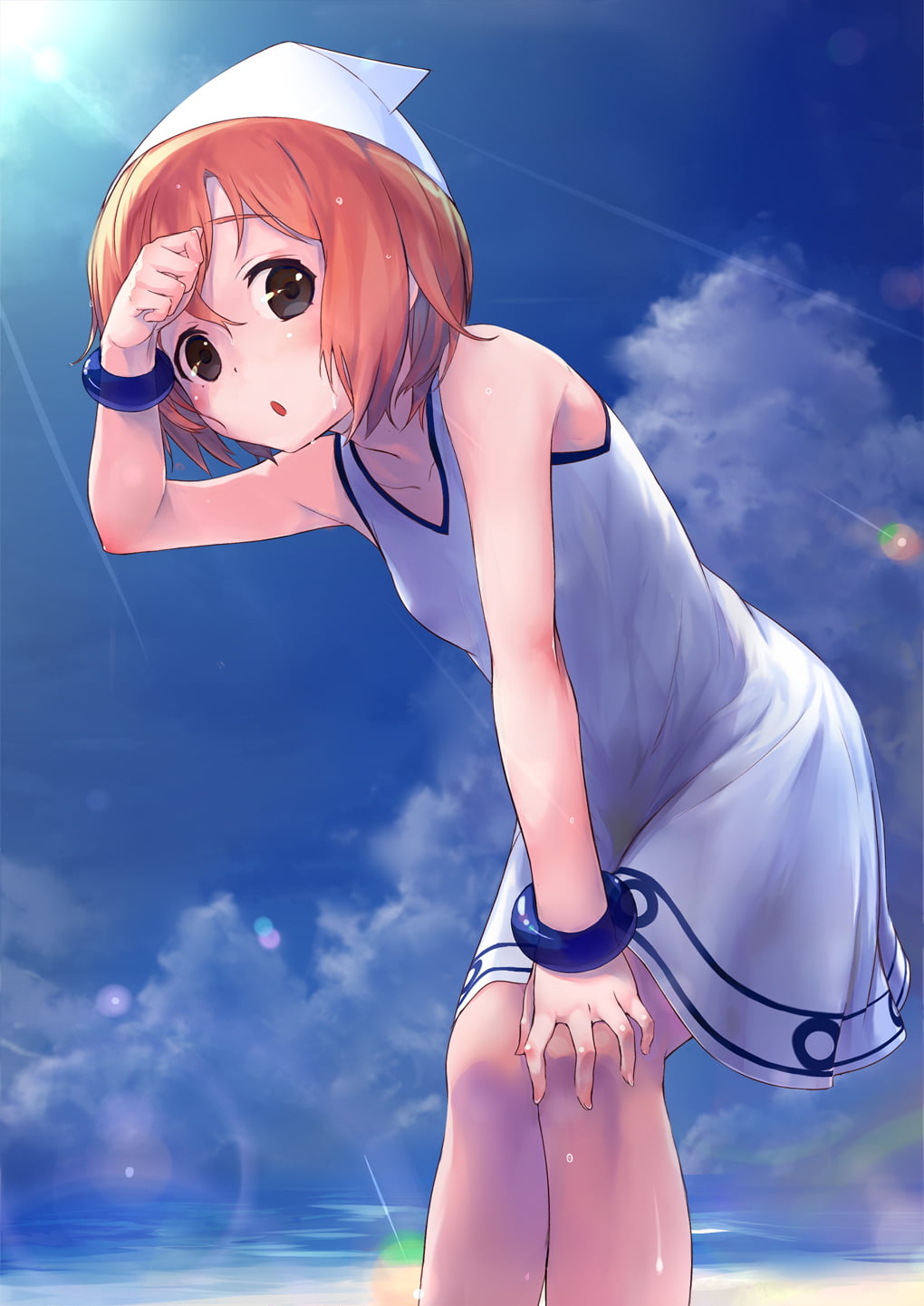 Kotoura Haruka, clothing, Kotoura-san, young women, anime girls, Ika Musume, crossover, sky, nature, lifestyles, Shinryaku! Ika Musume, beauty, outdoors, Phone HD Wallpaper