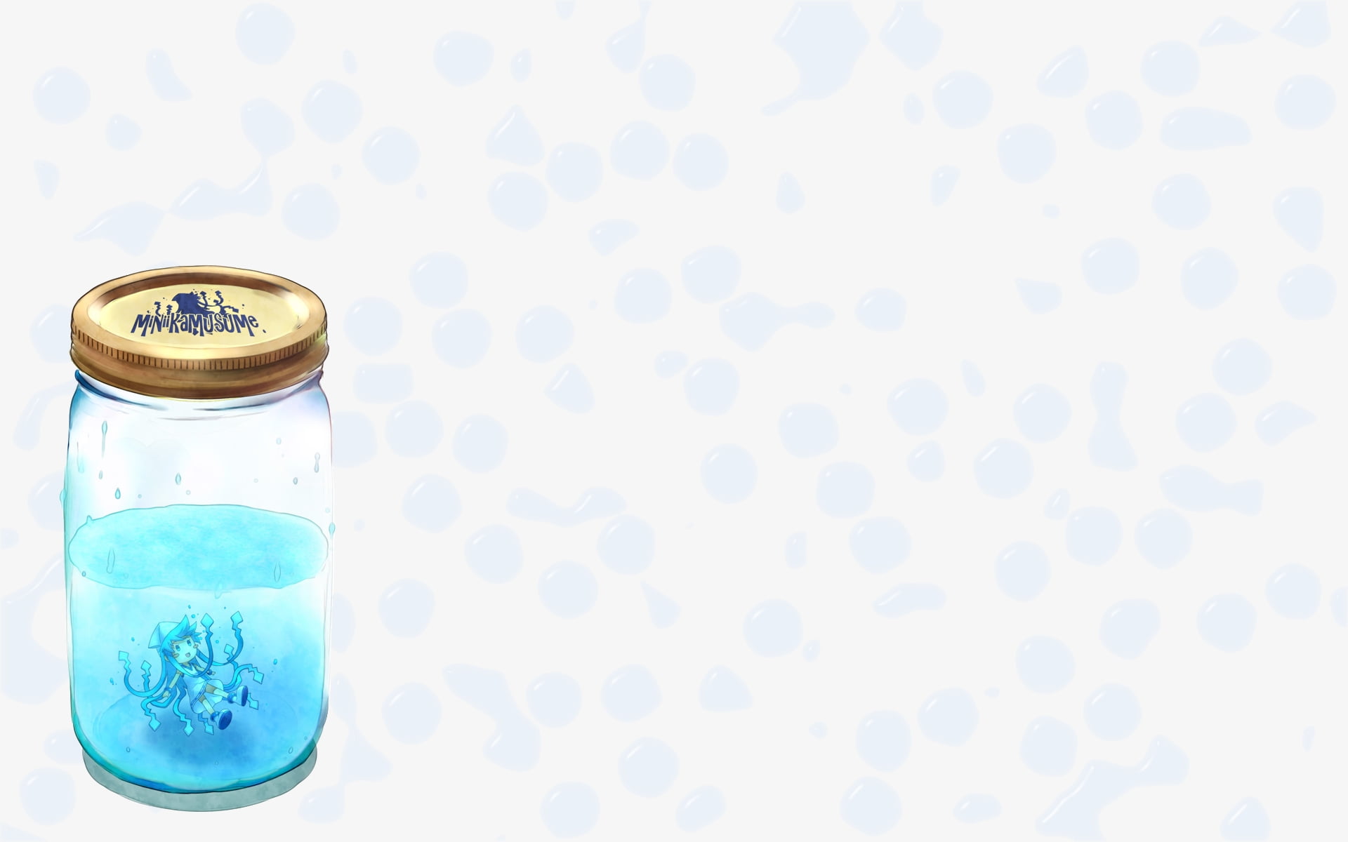 still life, studio shot, nature, jar, white color, Shinryaku! Ika Musume, single object, close-up, anime girls, transparent, Ika Musume, table, glass - material, HD Wallpaper