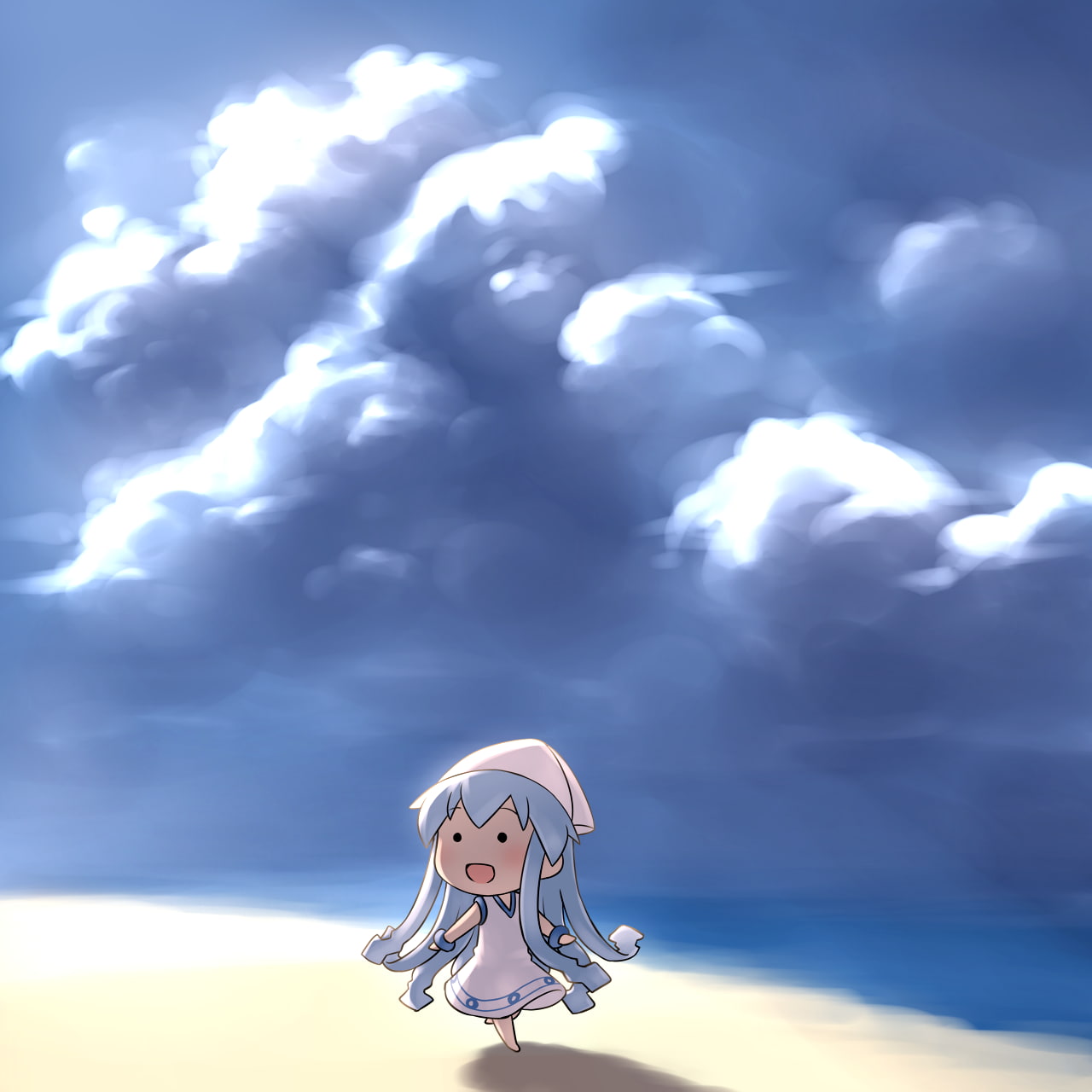 females, women, innocence, environment, one person, 720P, representation, Shinryaku! Ika Musume, digital composite, outdoors, Ika Musume, leisure activity, Phone HD Wallpaper