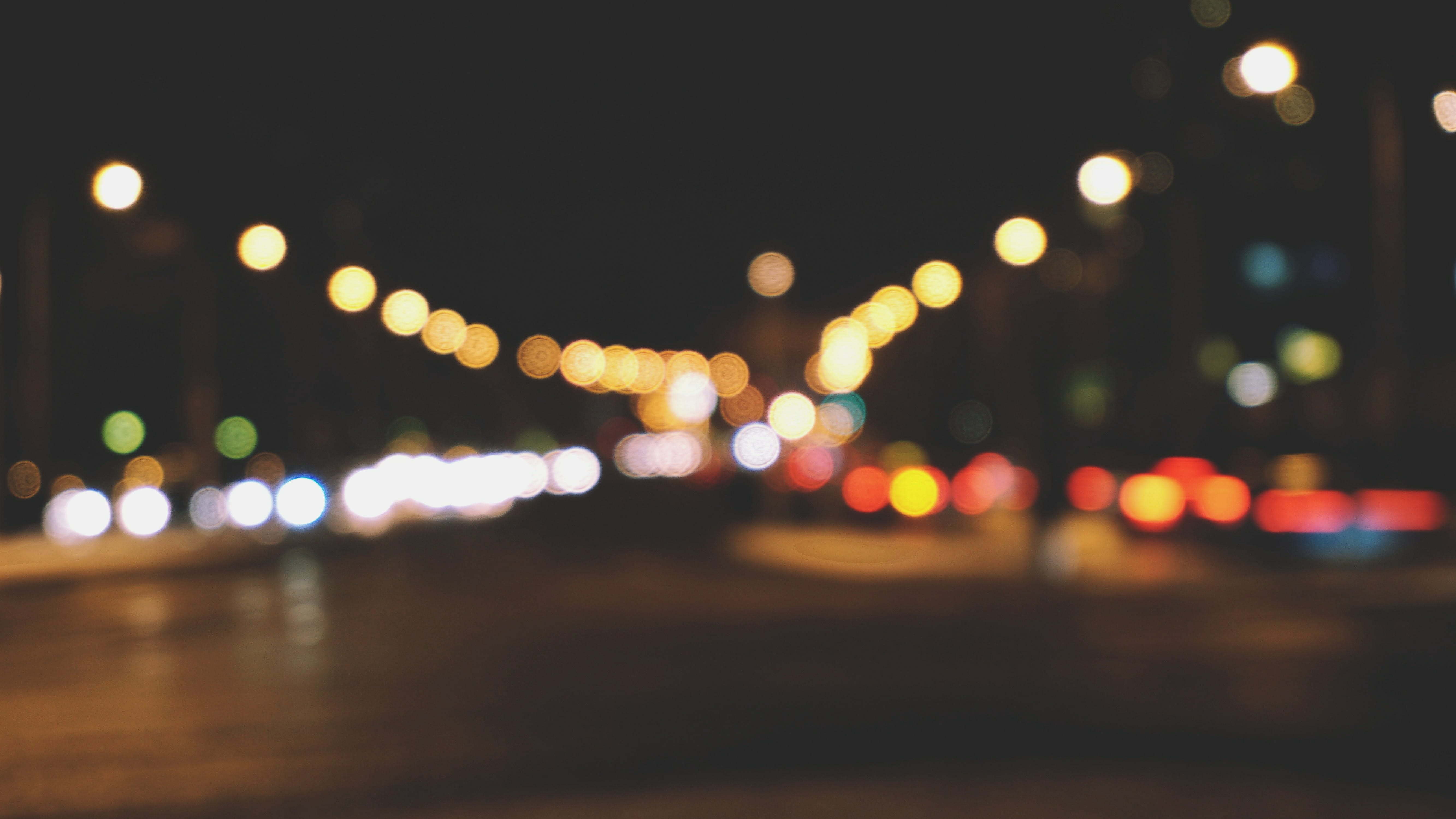 vehicle light, lens flare, 5K, wrocław, circle, light - natural phenomenon, cityscape, blurr, architecture, night, road, poland, street, headlight, cleversparkle, HD Wallpaper