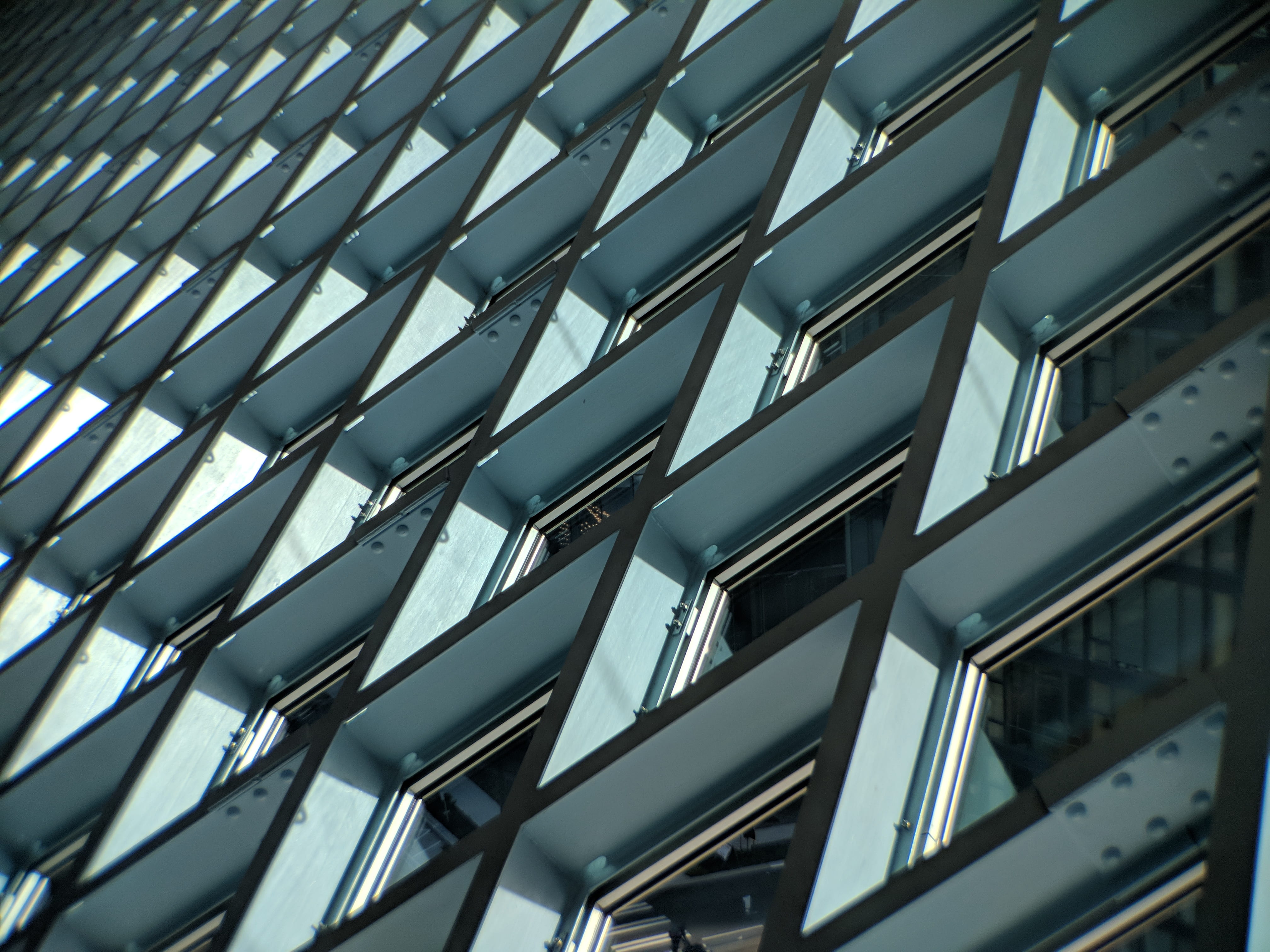 blinds, architecture, repetitive, urban, pattern, no people, directly below, seattle, low angle view, nature, modern, window, metal, building exterior, HD Wallpaper