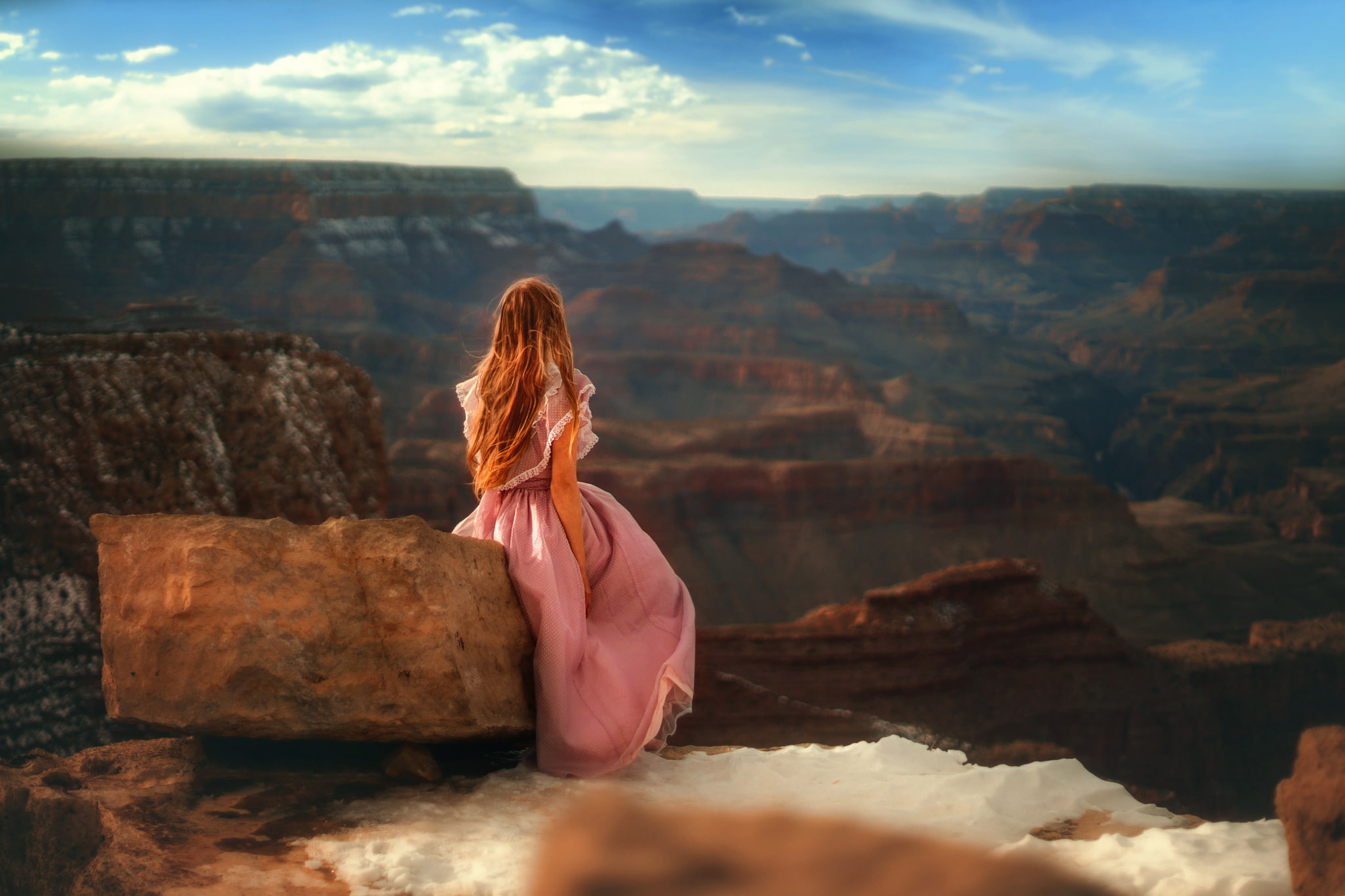 1080P, dress, TJ Drysdale, girl, stone, So Far Away, HD Wallpaper