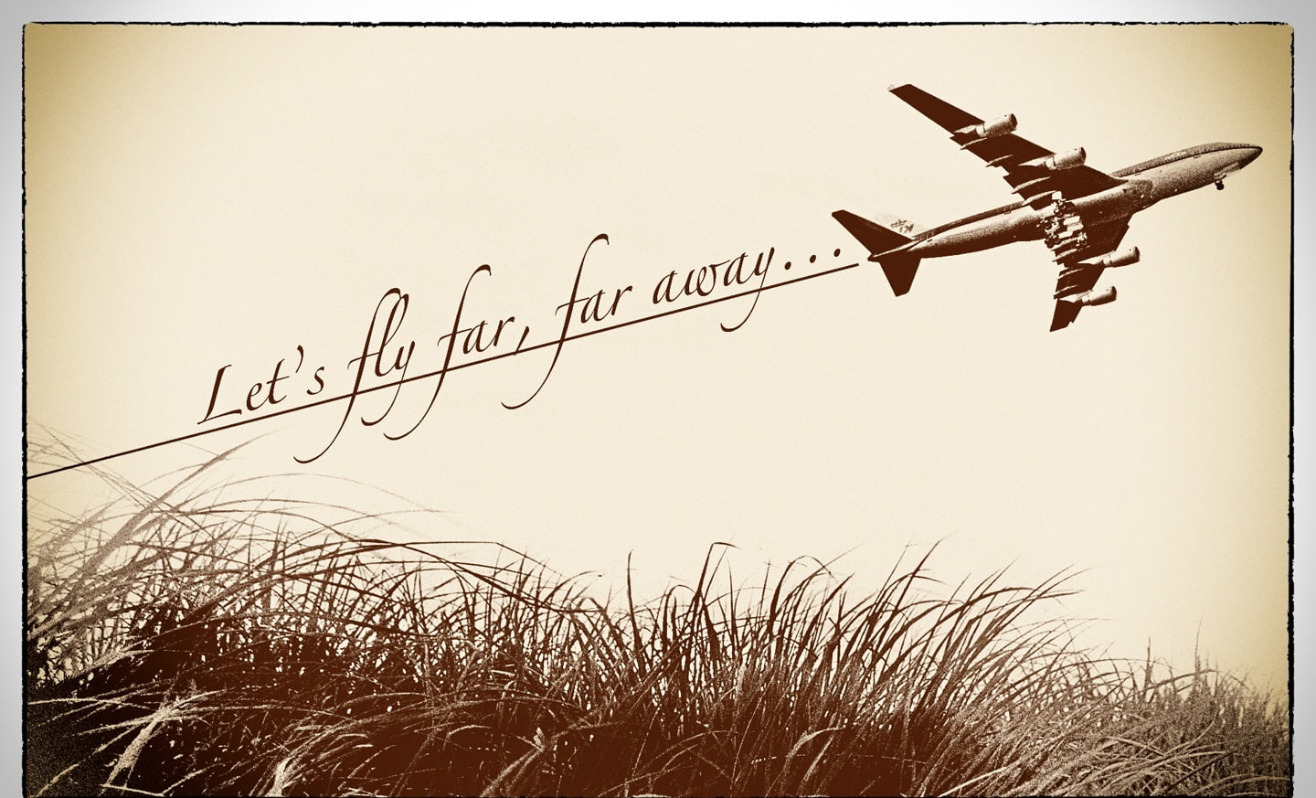 text, communication, Airplane, bird, day, outdoors, fly, art and craft, Travel, plant, nature, low angle view, vertebrate, poster, far away, mid-air, 720P, HD Wallpaper