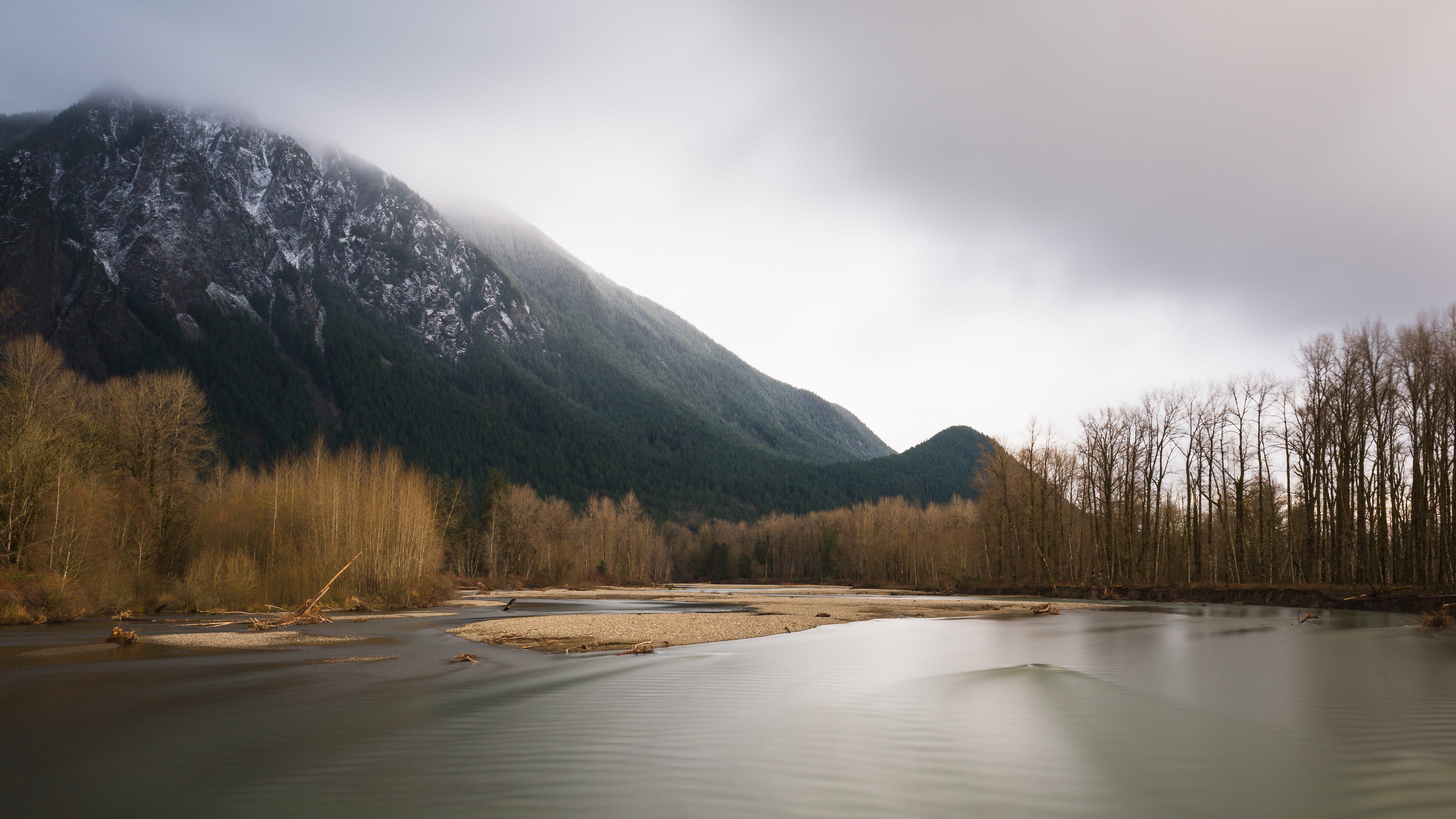 lake, day, mountain, tranquility, dusk, mountain peak, white, idyllic, reflection, clouds, beauty in nature, scenics - nature, plant, non-urban scene, snoqualmie, HD Wallpaper