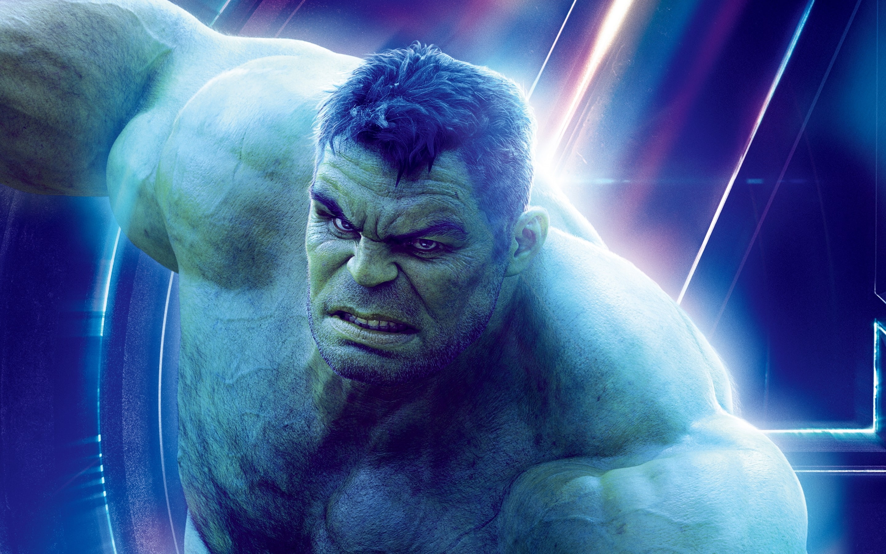white, 2K, movie, man, Avengers: Infinity War (2018), blue, fantasy, actor, comics, bruce, hulk, poster, Mark Ruffalo, HD Wallpaper