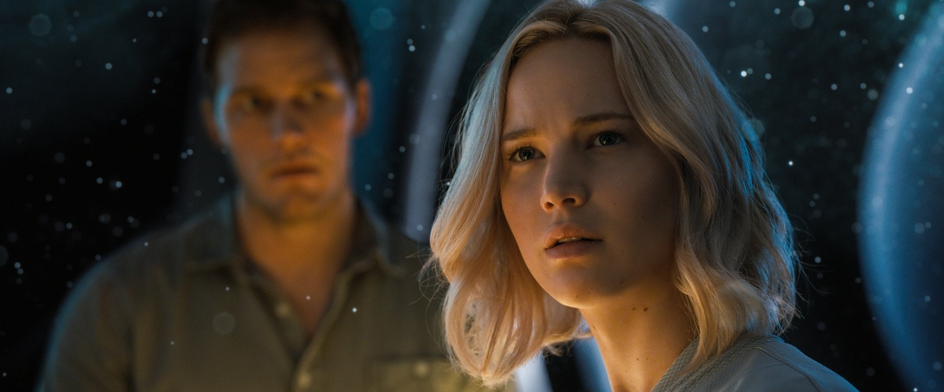 portrait, serious, 1080P, child, body part, looking, childhood, indoors, Jennifer Lawrence, emotion, Passengers (Movie), Chris Pratt, depression - sadness, HD Wallpaper