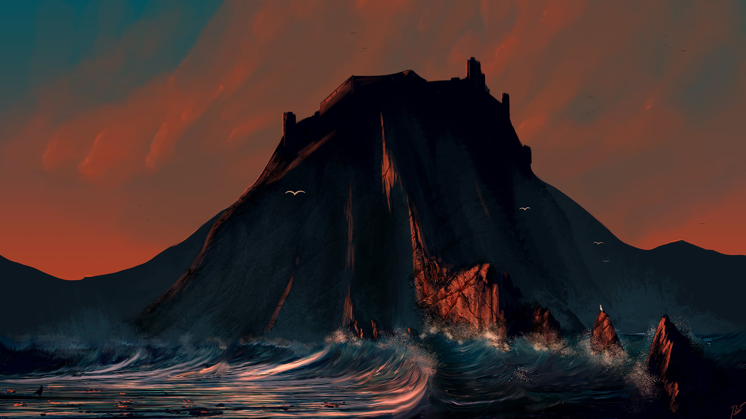 JoeyJazz, 2K, waves, landscape, HD Wallpaper