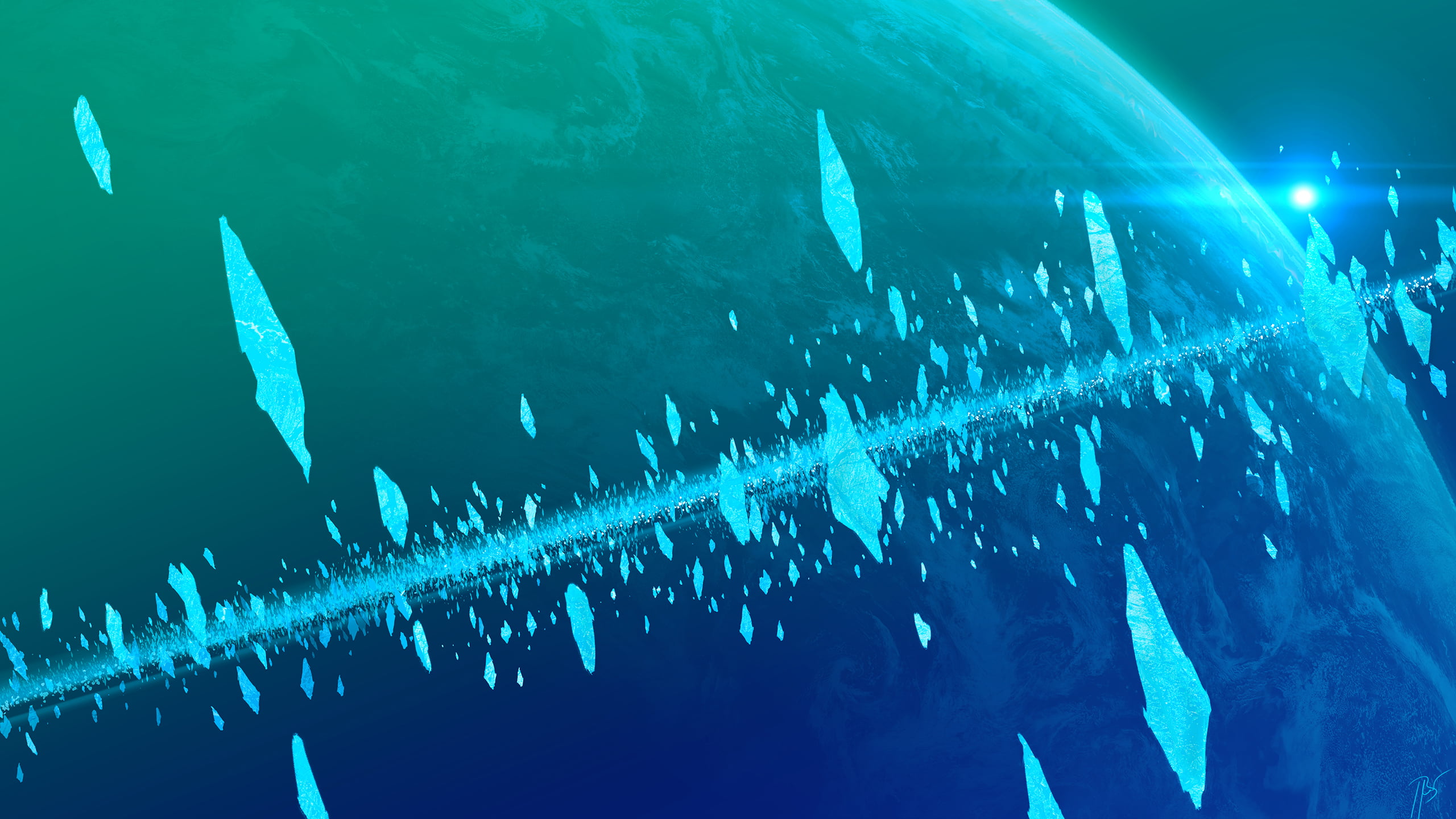 JoeyJazz, 2K, space art, ice, HD Wallpaper
