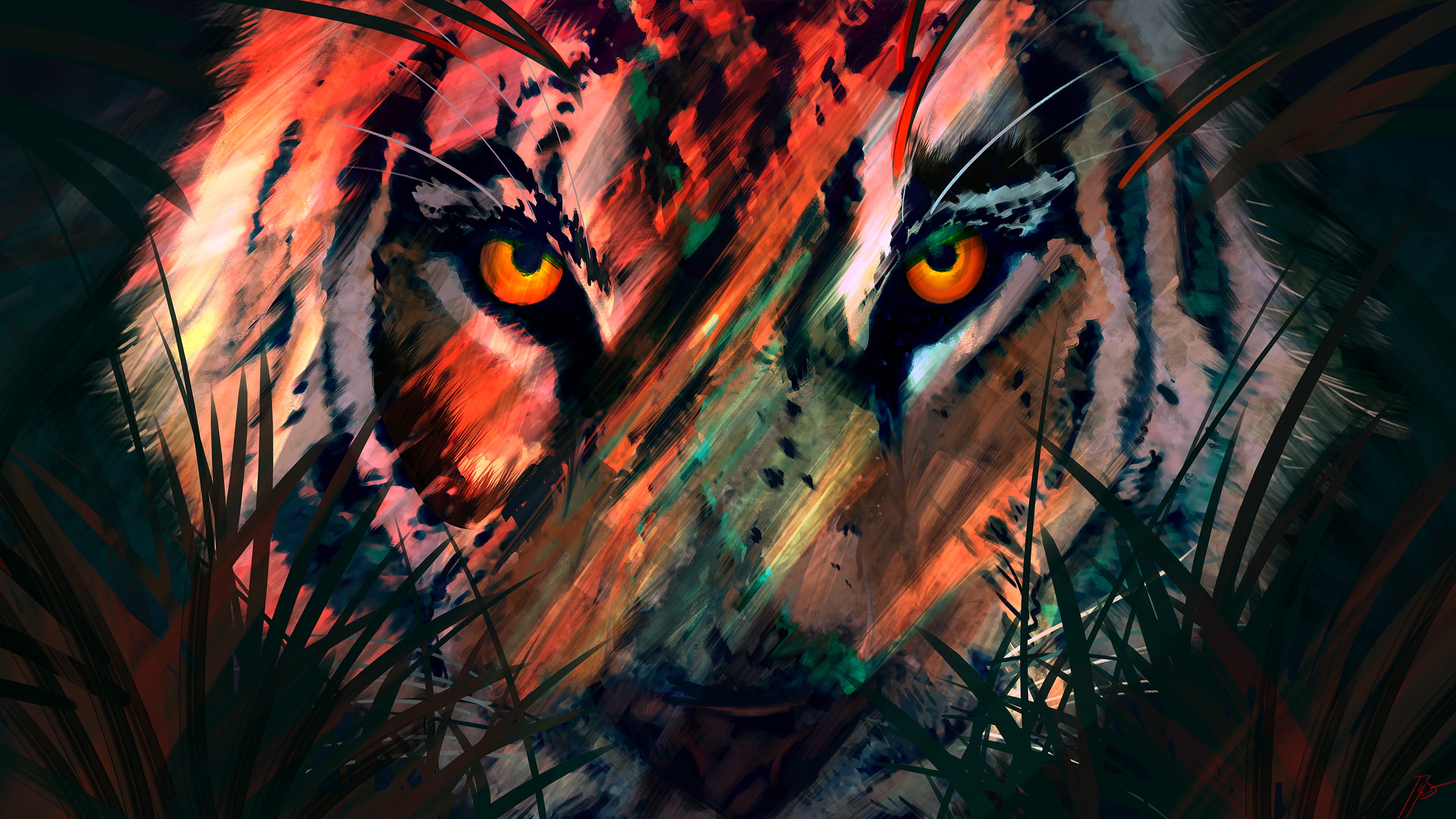 nature, 2K, JoeyJazz, tiger, HD Wallpaper
