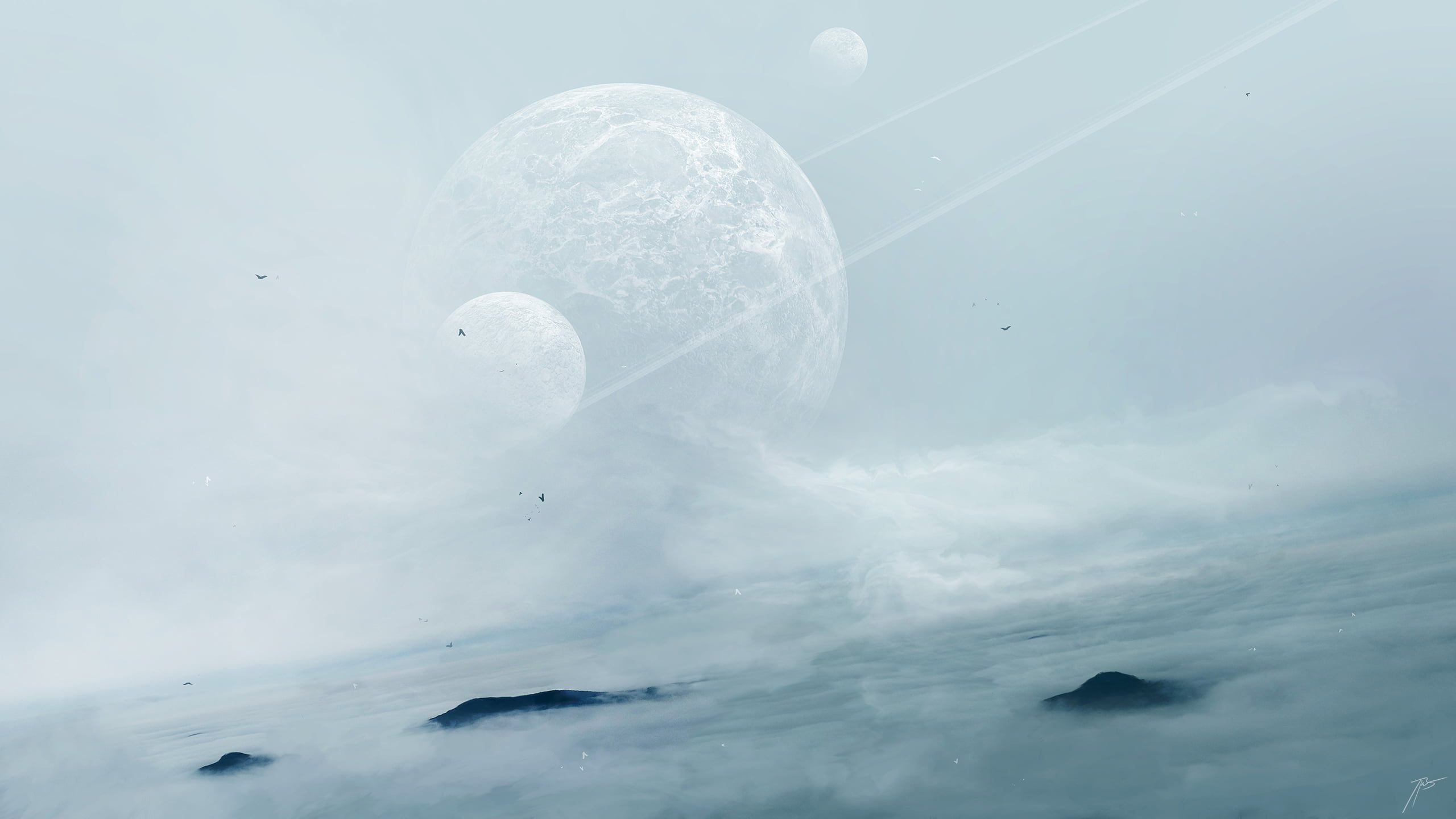 2K, space art, JoeyJazz, mist, HD Wallpaper