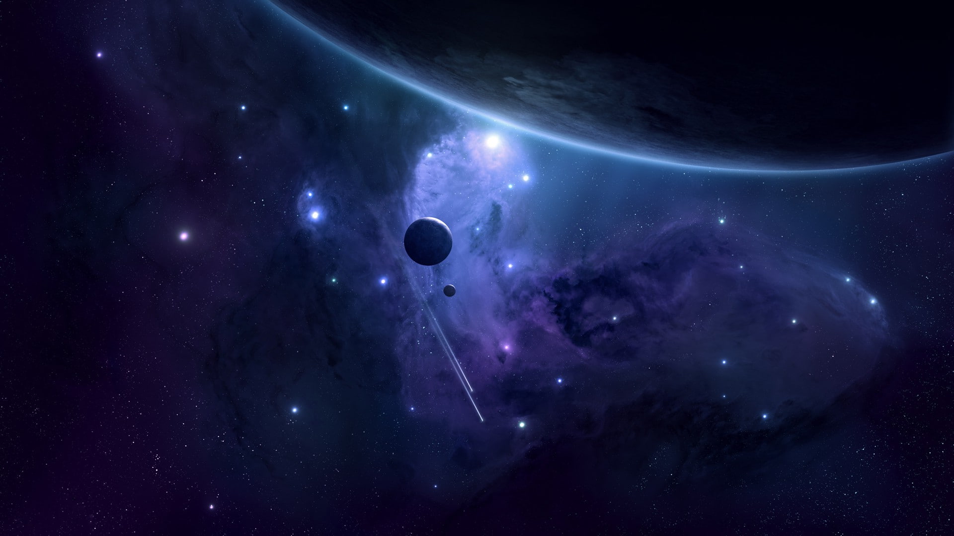 planet, Shooting Stars, Space Art, dark, nature, night, space exploration, galaxy, space and astronomy, JoeyJazz, light - natural phenomenon, science, animal, HD Wallpaper
