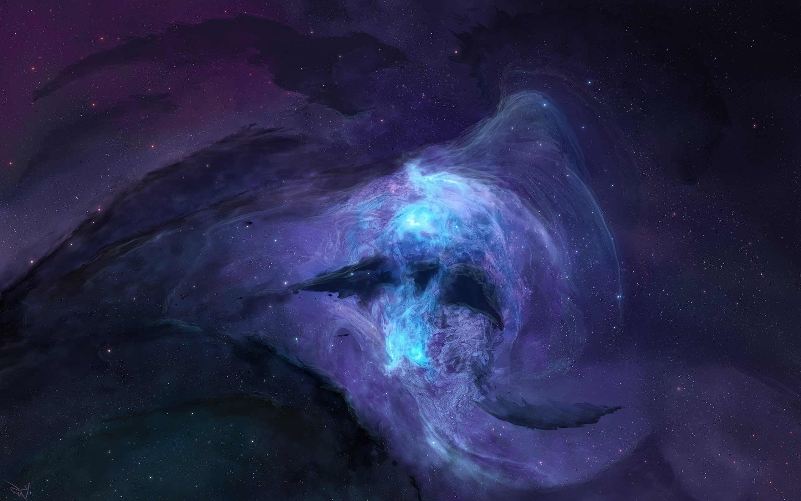 indoors, no people, blue, nature, full frame, abstract, astronomy, JoeyJazz, water, creativity, motion, star - space, space, nebula, backgrounds, purple, HD Wallpaper