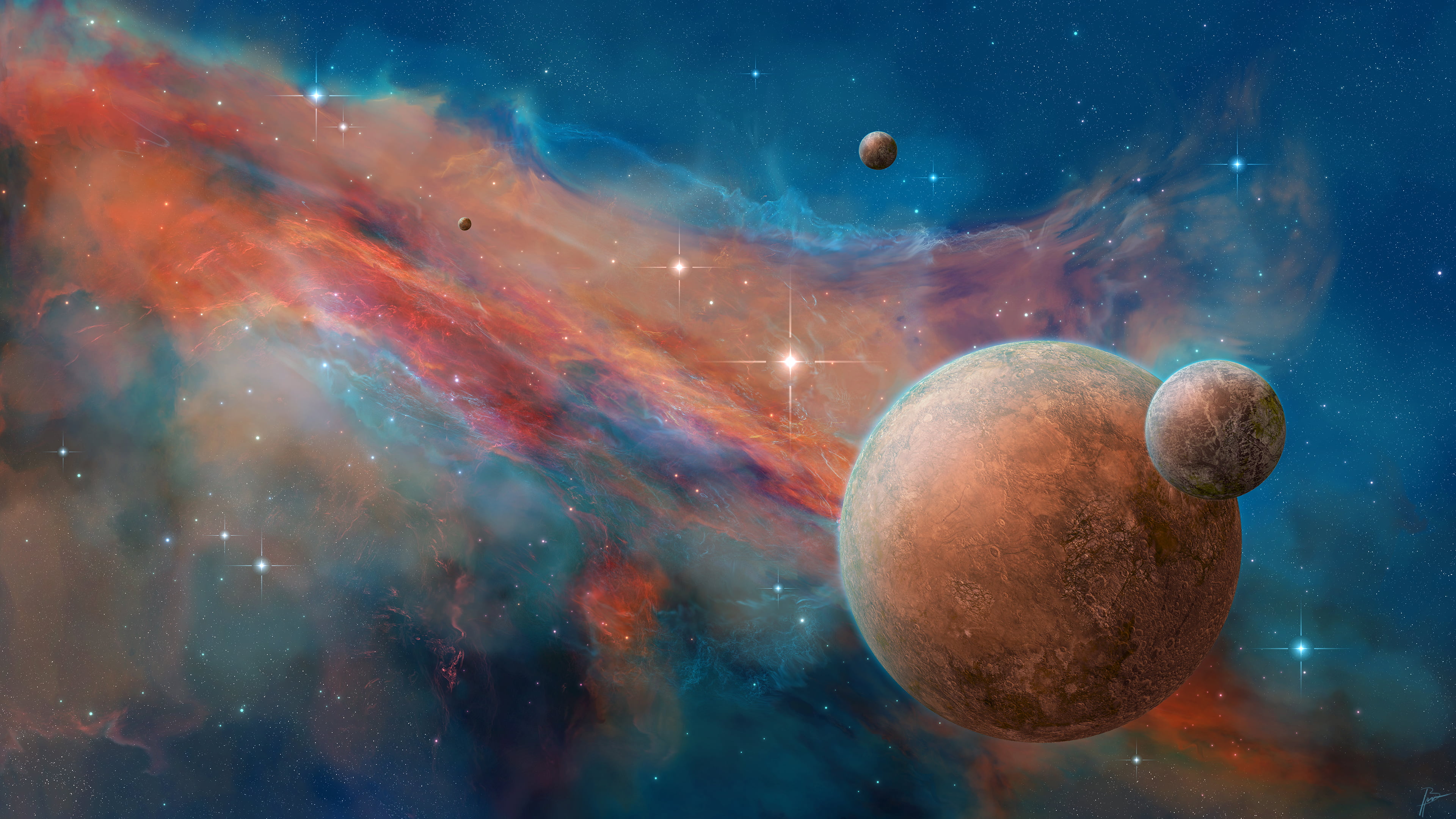 JoeyJazz, nebula, space art, 4K, HD Wallpaper