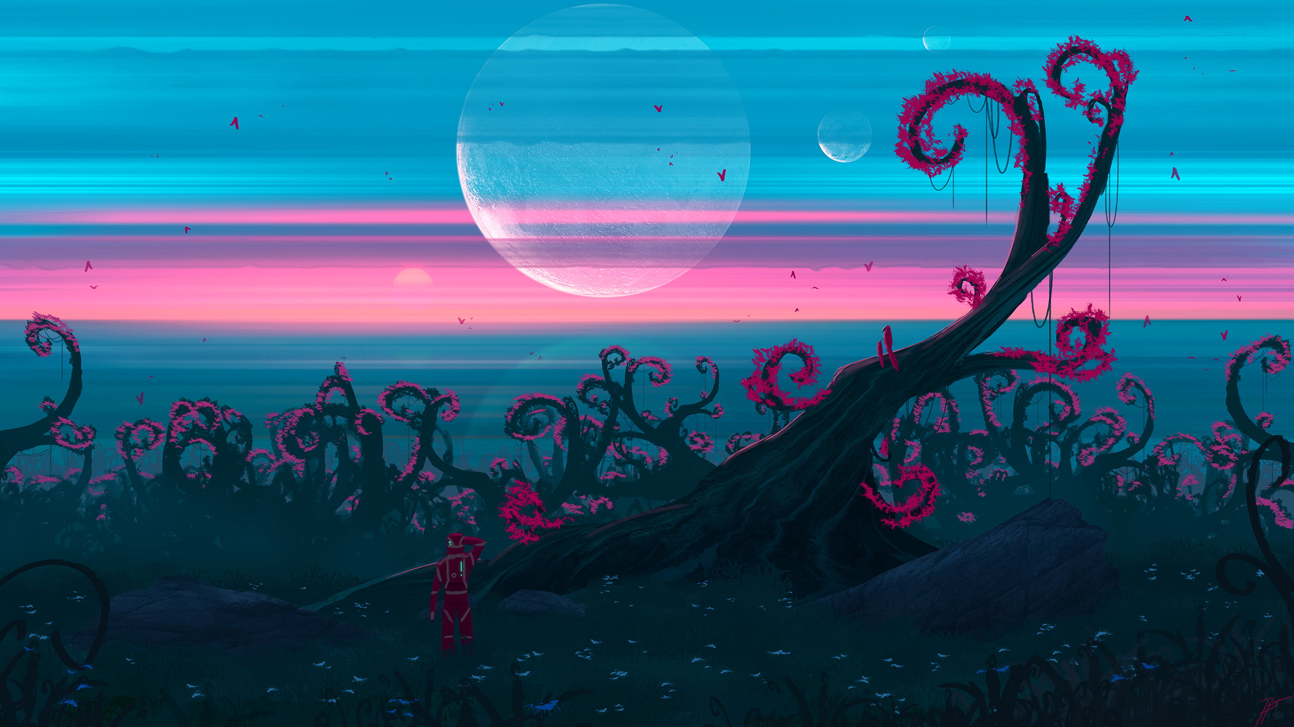 landscape, 2K, JoeyJazz, science fiction, HD Wallpaper