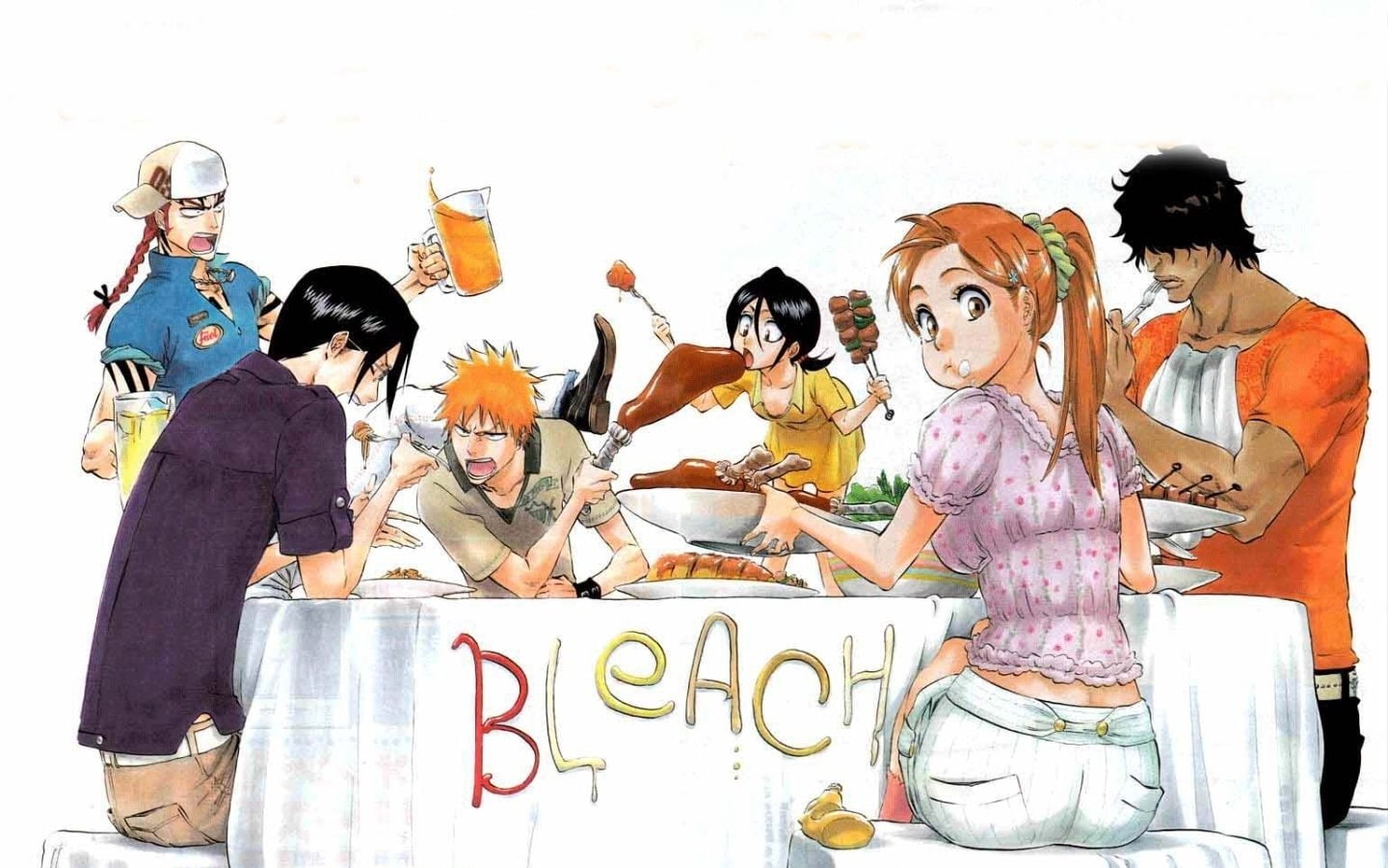 Rukia Kuchiki, Ichigo Kurosaki, Bleach, 720P, Yasutora Sado, Orihime Inoue, Renji Abarai, Uryu Ishida, HD Wallpaper