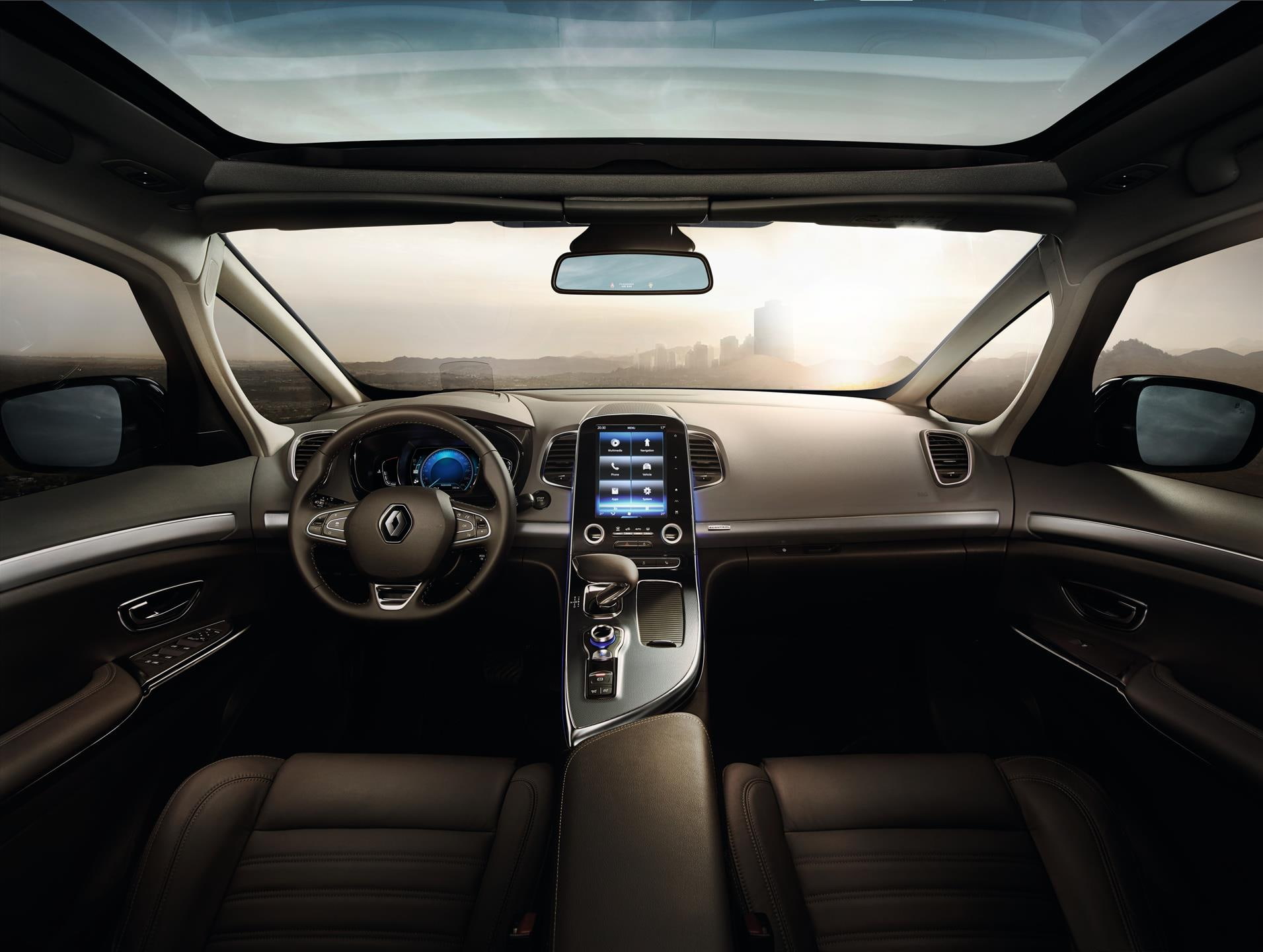 glass - material, control, renault, day, transportation, steering wheel, mode of transportation, 720P, control panel, car, travel, car interior, vehicle interior, HD Wallpaper