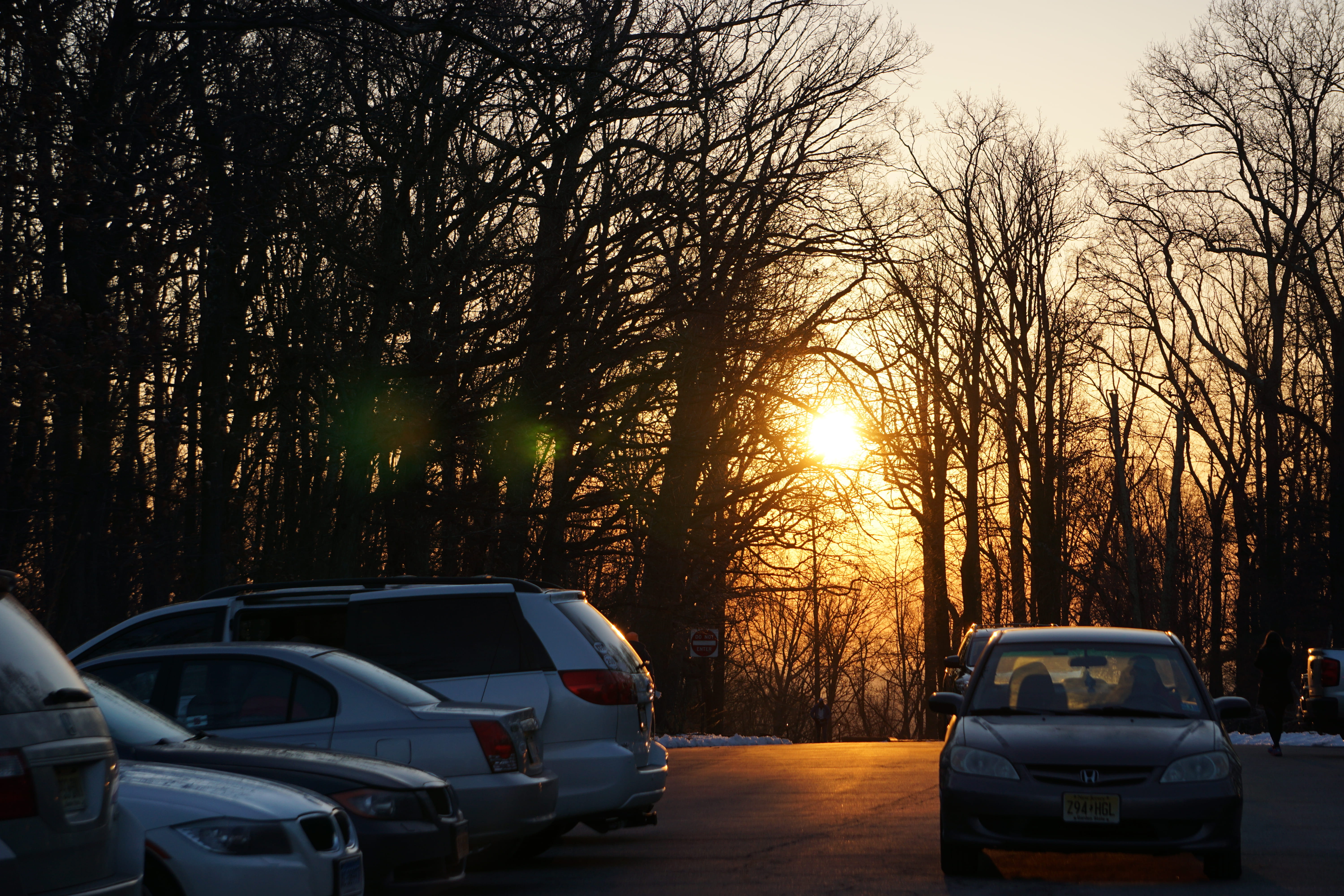 mode of transportation, lens flare, sun, no people, united states, ultra, foret, sky, stationary, new jersey 17, bare tree, beauty in nature, nature, sunset, HD Wallpaper