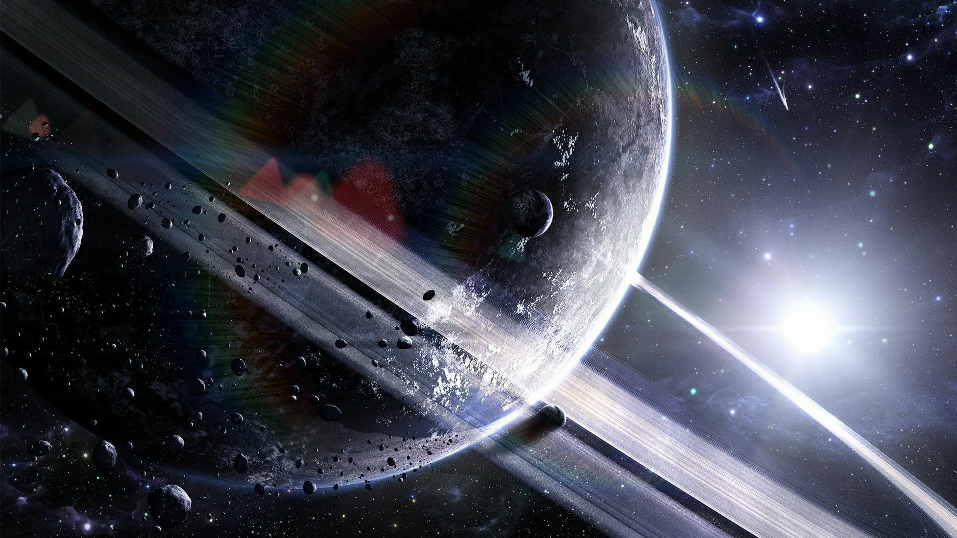 digital composite, outer space, star - space, light - natural phenomenon, cloud - sky, planet, 1080P, space exploration, night, sky, no people, planet earth, HD Wallpaper