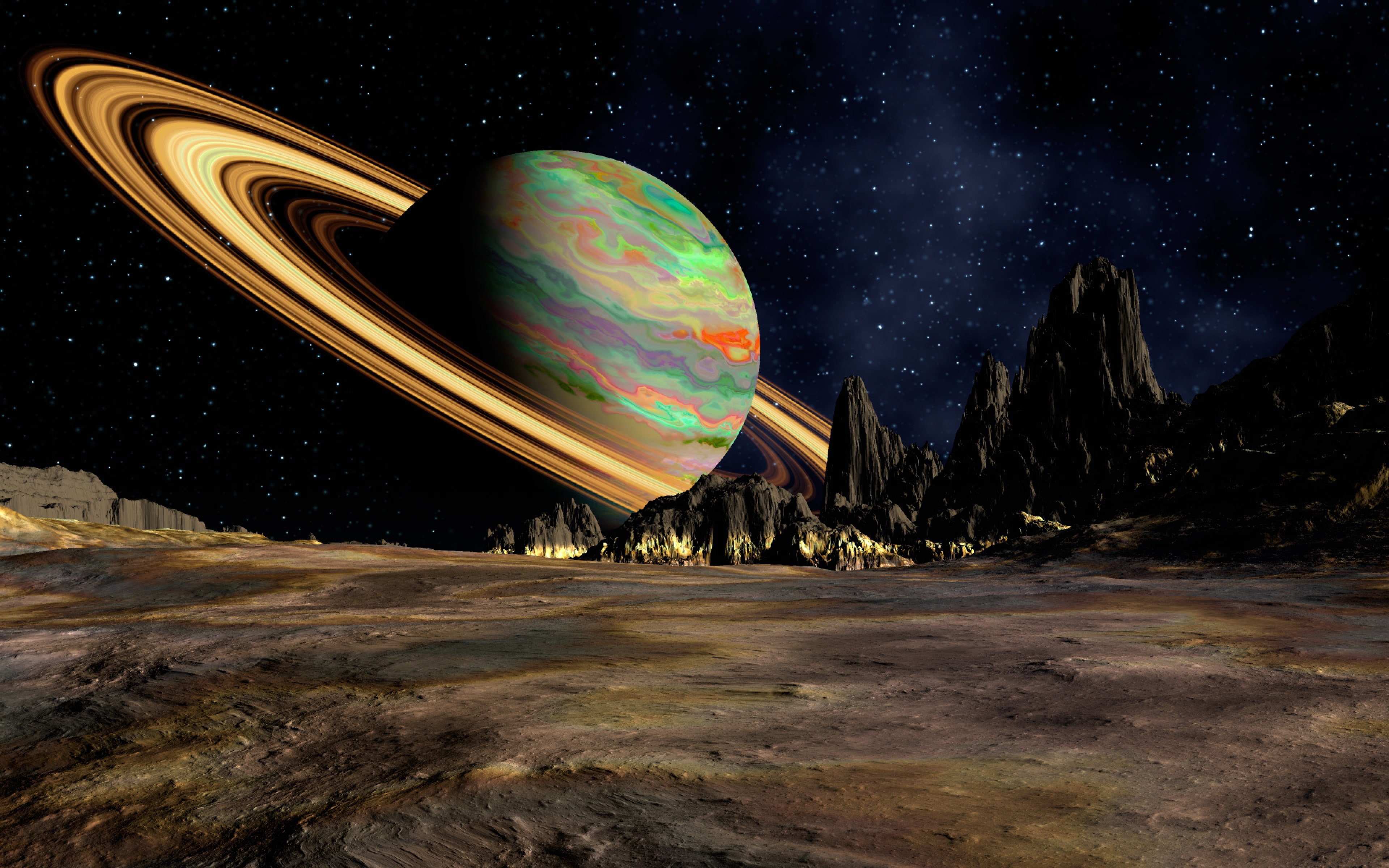 hd, ring, planet, space, saturn, 4K, HD Wallpaper