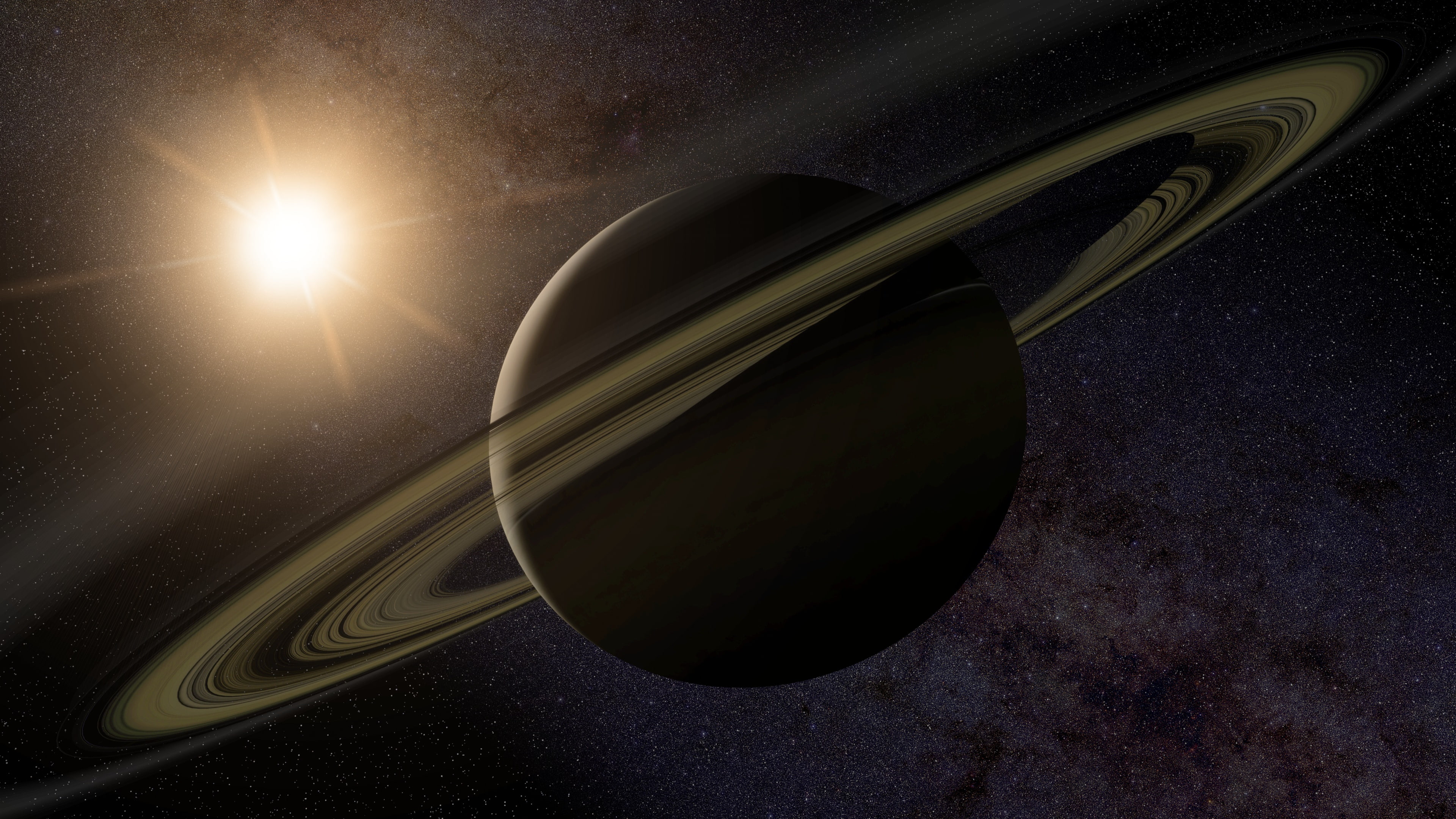 stars, 4K, ring, Saturn, HD Wallpaper