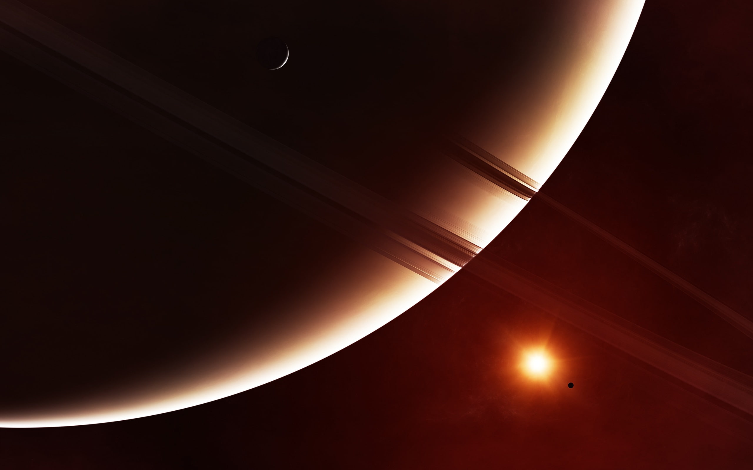 sky, beauty in nature, quality, 2K, saturn, no people, planet - space, ring, eclipse, moon, nature, star - space, crescent, outdoors, space, high, astronomy, HD Wallpaper