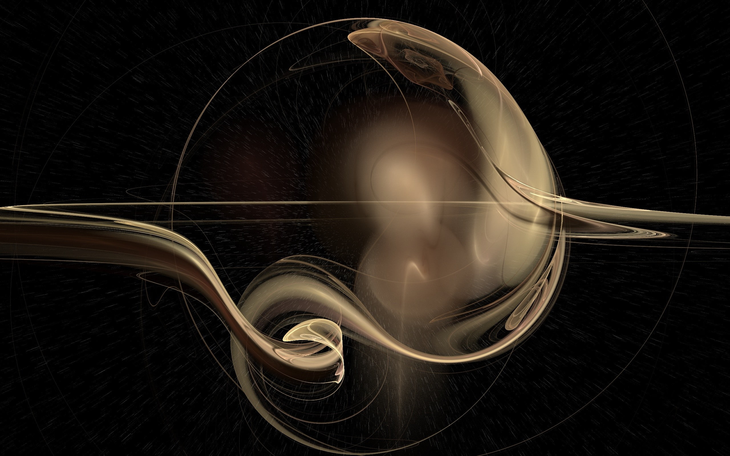 Saturn, 2K, fractals, Cutting, rings, HD Wallpaper