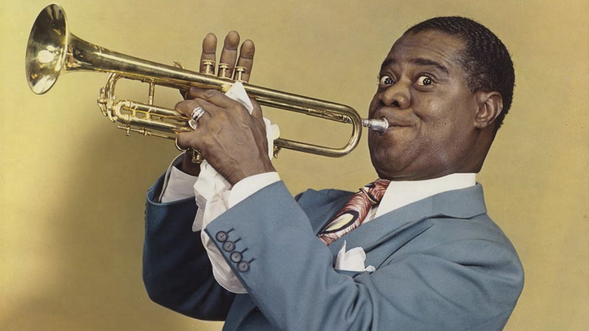 brass instrument, jazz music, profile view, traditional pop, one person, mature men, waist up, louis, artist, playing, armstrong, jazz, men, brass, wind instrument, HD Wallpaper