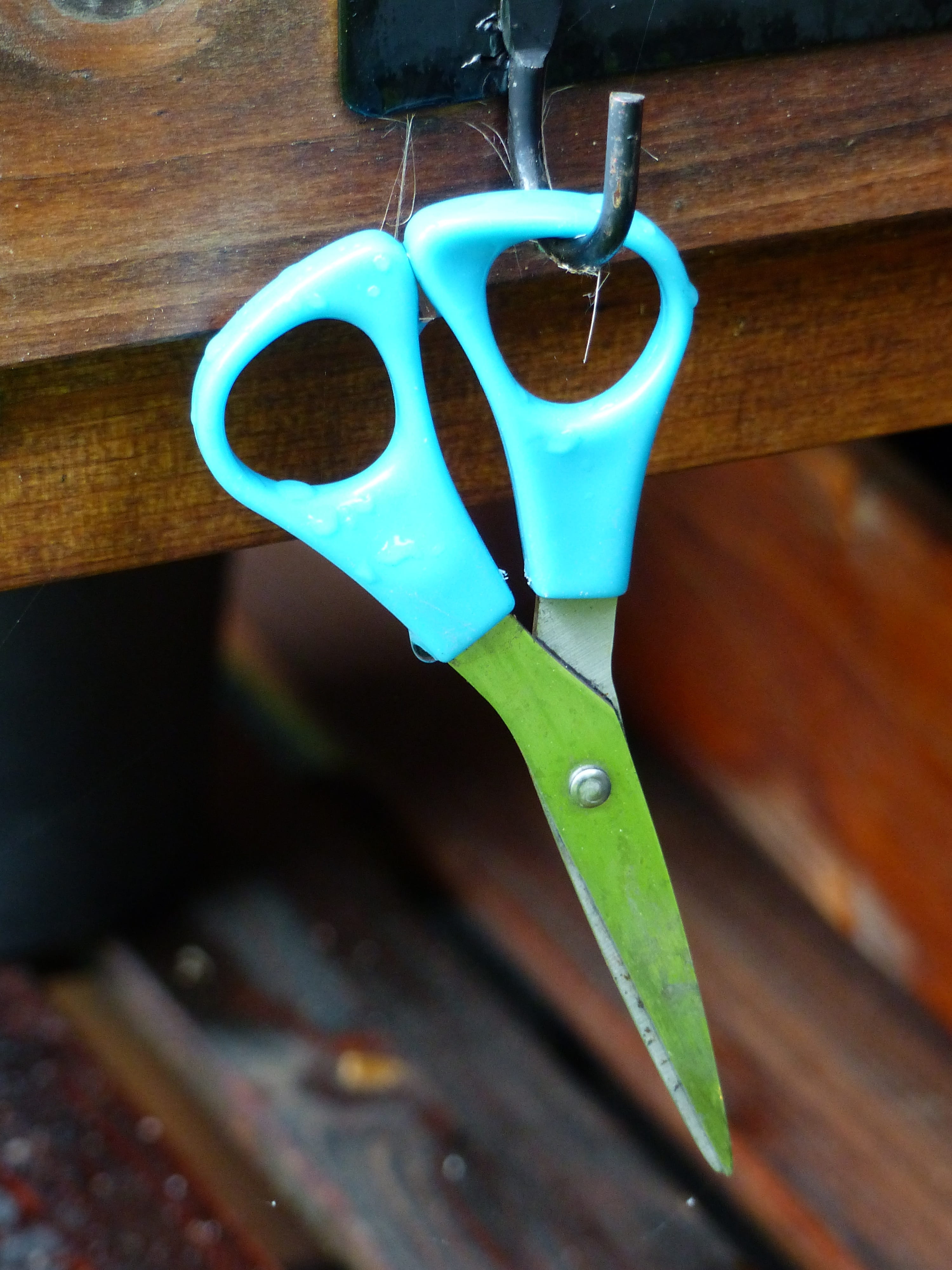 high angle view, day, close-up, wood - material, metal, hook, colors, hanging, still life, shape, table, safety, green color, autumn, no people, 4K, seat, Phone HD Wallpaper