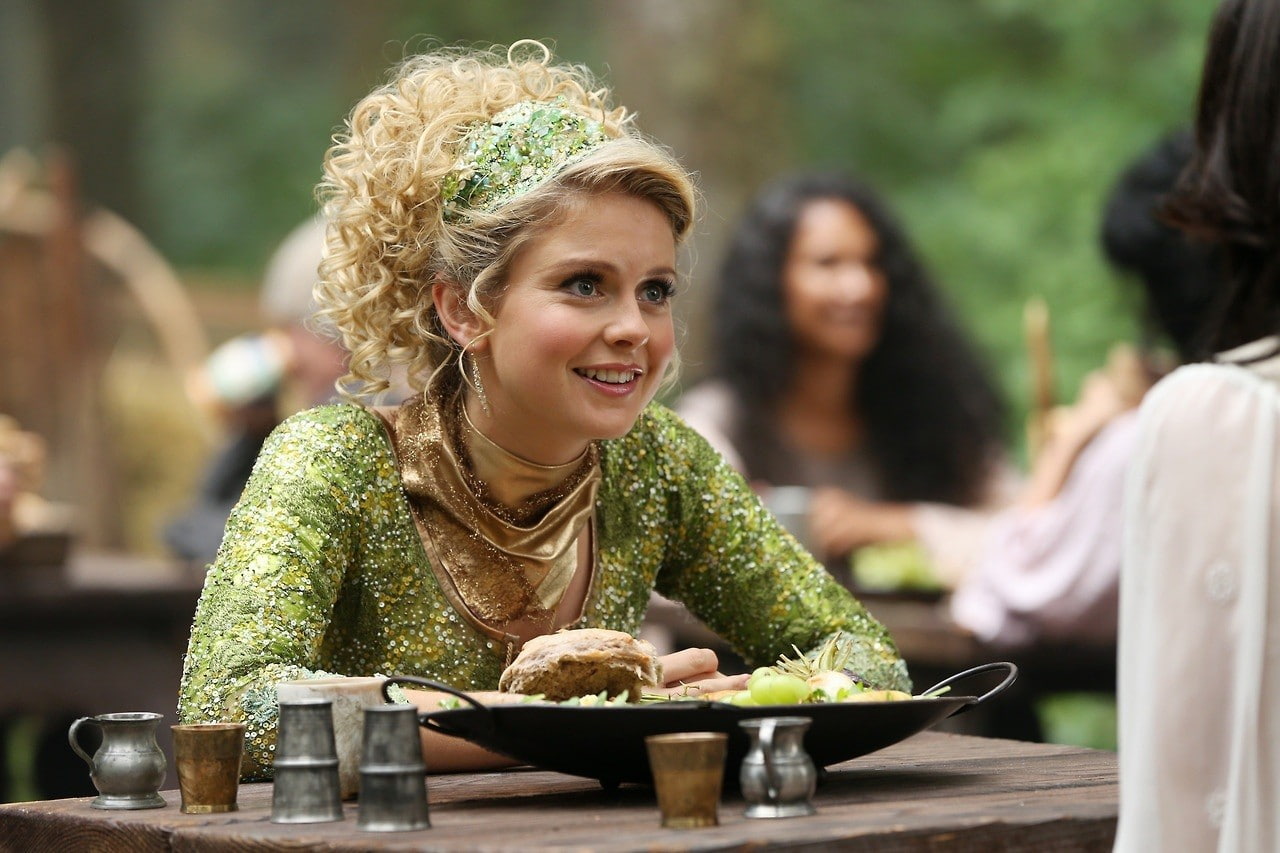 Rose McIver, actress, food and drink, 720P, TV, depth of field, long hair, table, young women, focus on foreground, adult, hairstyle, Once Upon A Time, HD Wallpaper
