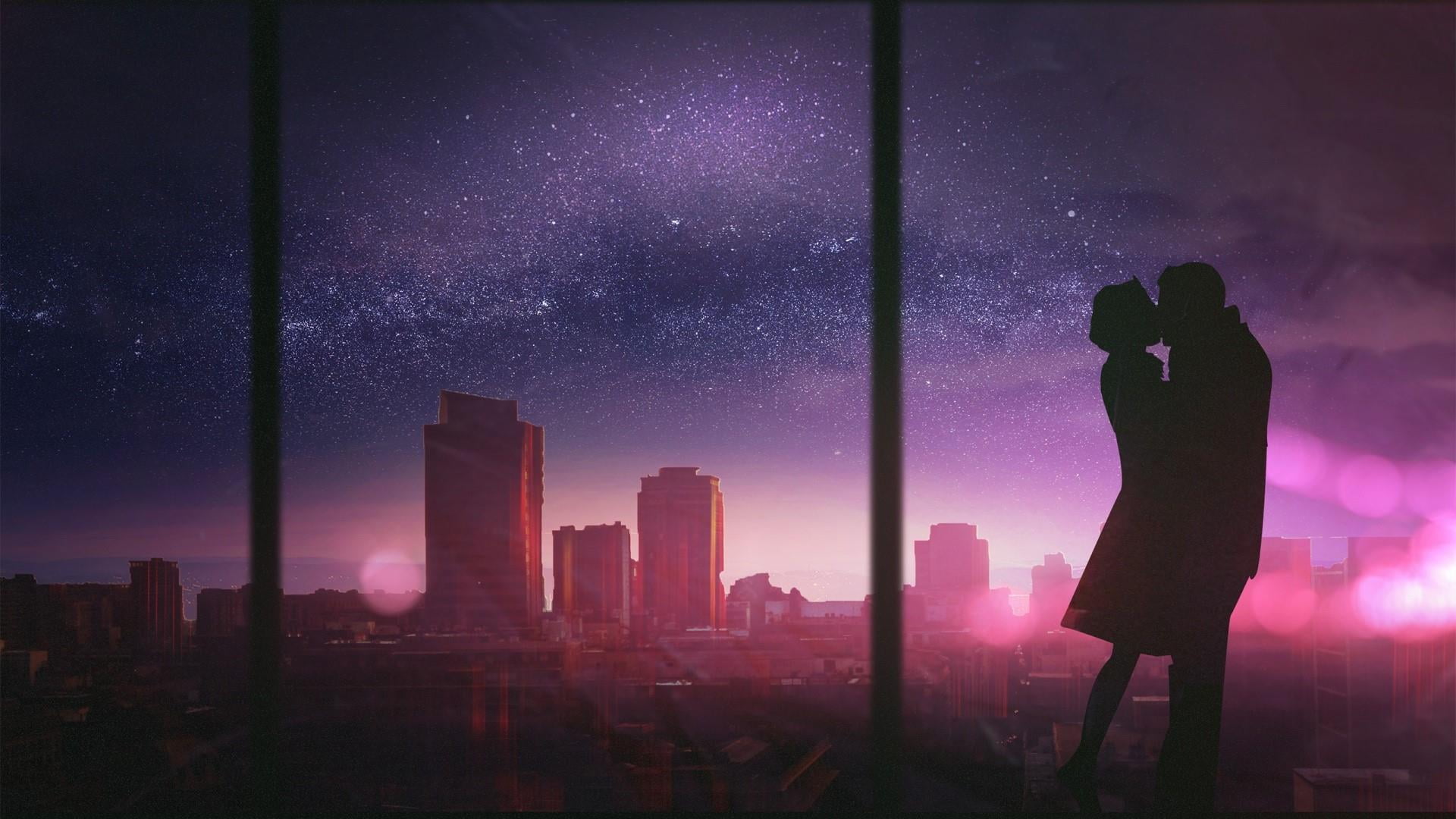 nature, first, architecture, cityscape, technology, 1080P, young, romantic, people, couple, space, standing, outdoors, skyscraper, city, astronomy, office building exterior, HD Wallpaper