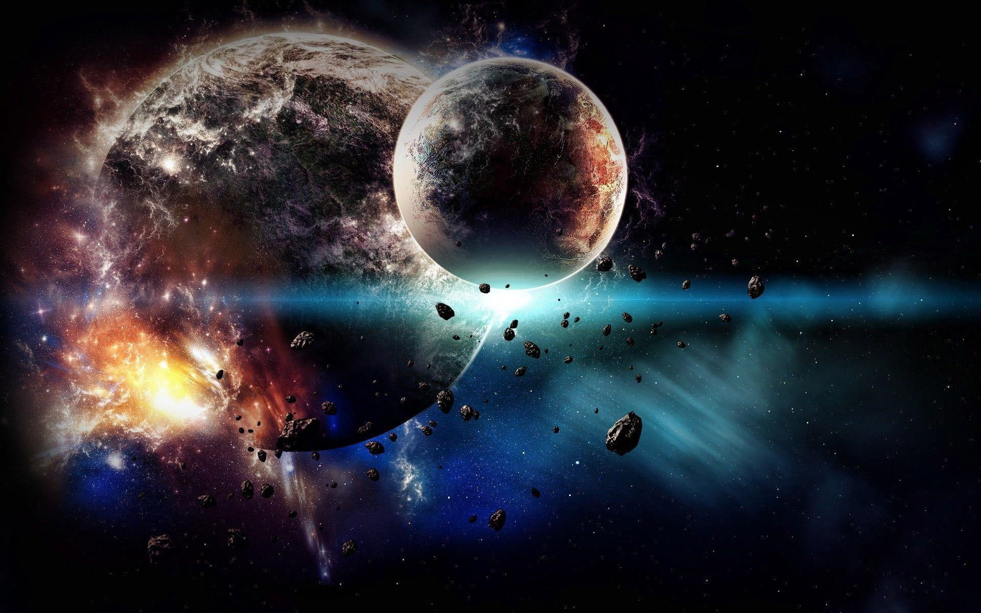 1920x1200, 1080P, explosion, fantasy, apocalyptic, planet, planets, star, HD Wallpaper