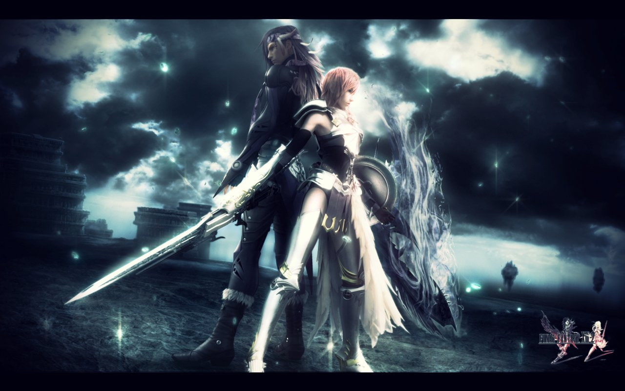 dramatic sky, adult, males, outdoors, activity, digital composite, Lightning (Final Fantasy), event, Final Fantasy XIII, Final Fantasy, cloud - sky, low angle view, HD Wallpaper