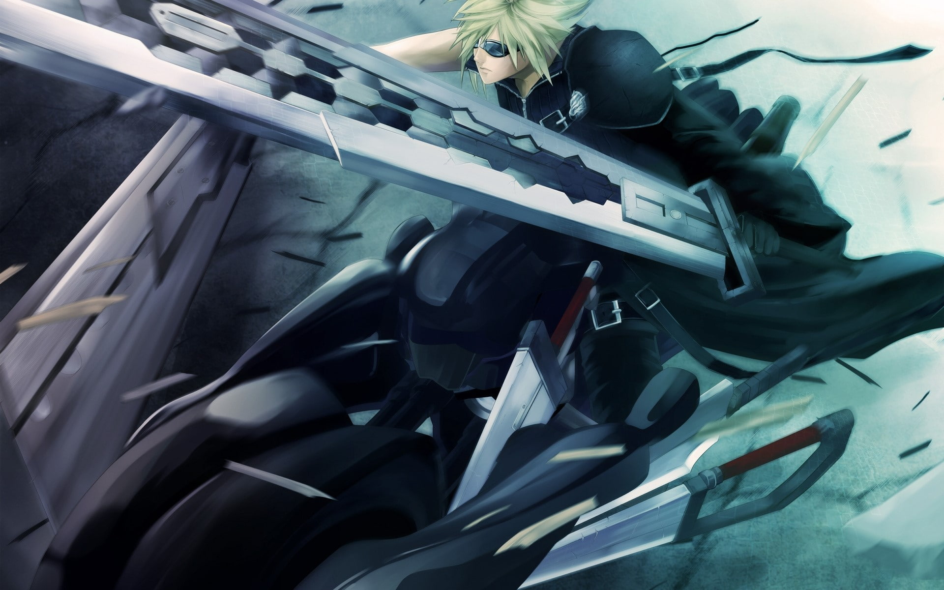 side view, Weapons, Advent children, car, 1080P, women, competition, indoors, Anime, mode of transportation, in a row, motor vehicle, Final fantasy 7, HD Wallpaper
