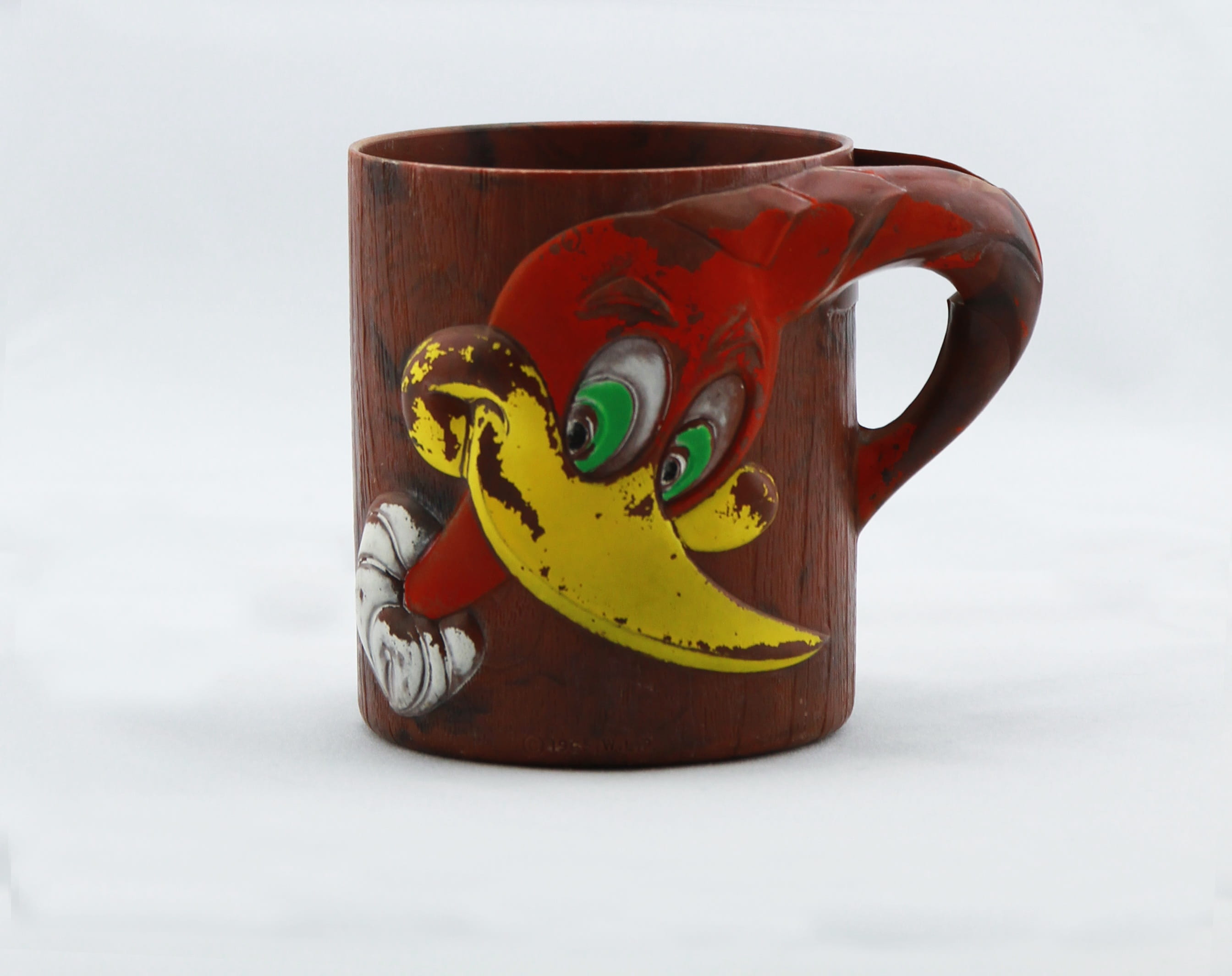 drink, mug, Vintage, red, no people, still life, white background, antique dinnerware, food and drink, liquid, cartoon, craft, woodpecker, studio shot, HD Wallpaper