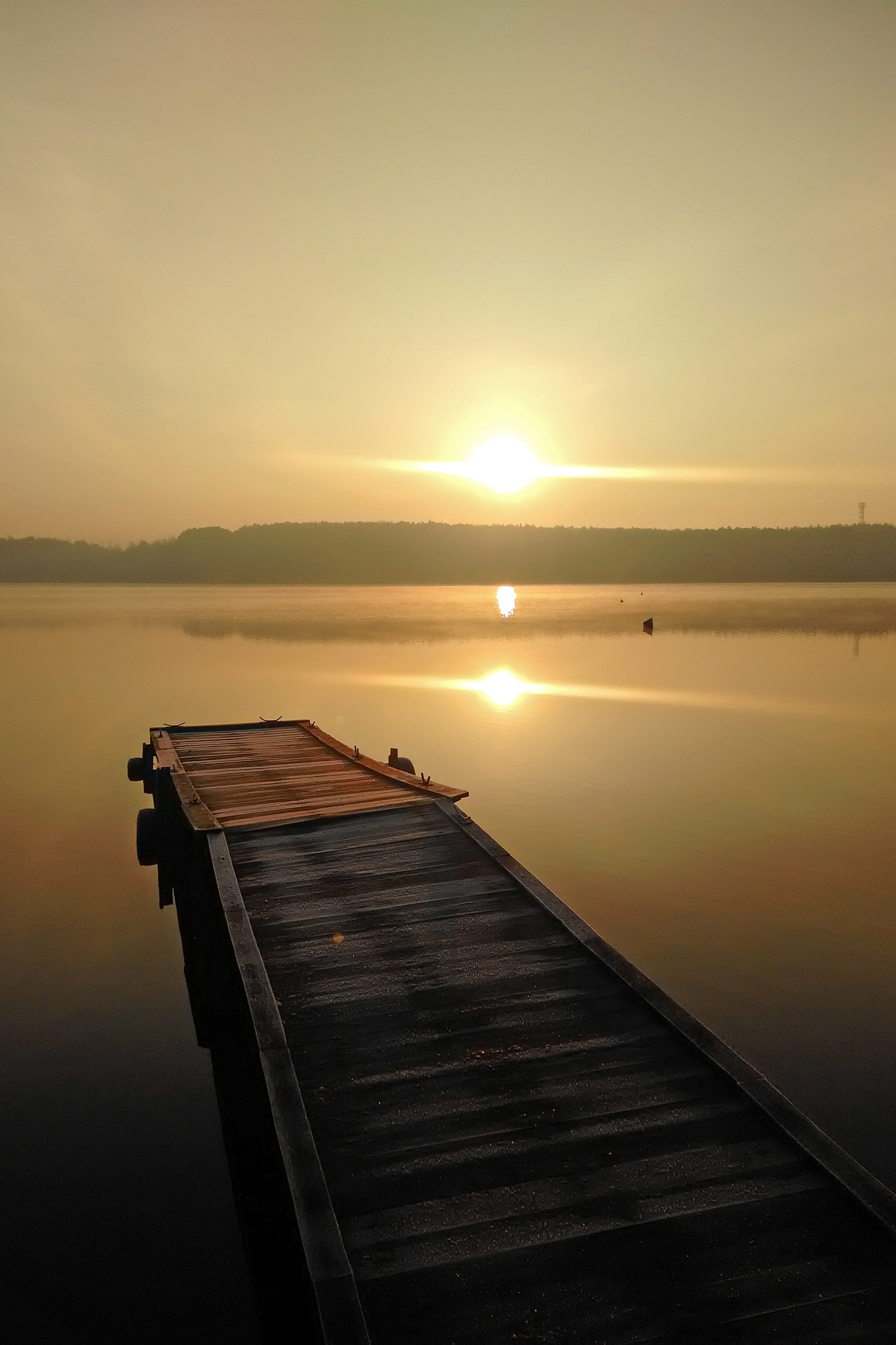 sky, outdoors, nature, pond, beauty in nature, tranquil scene, landscape, water, wood - material, scenics - nature, sun, sunset, kielce, morning, pier, Phone HD Wallpaper