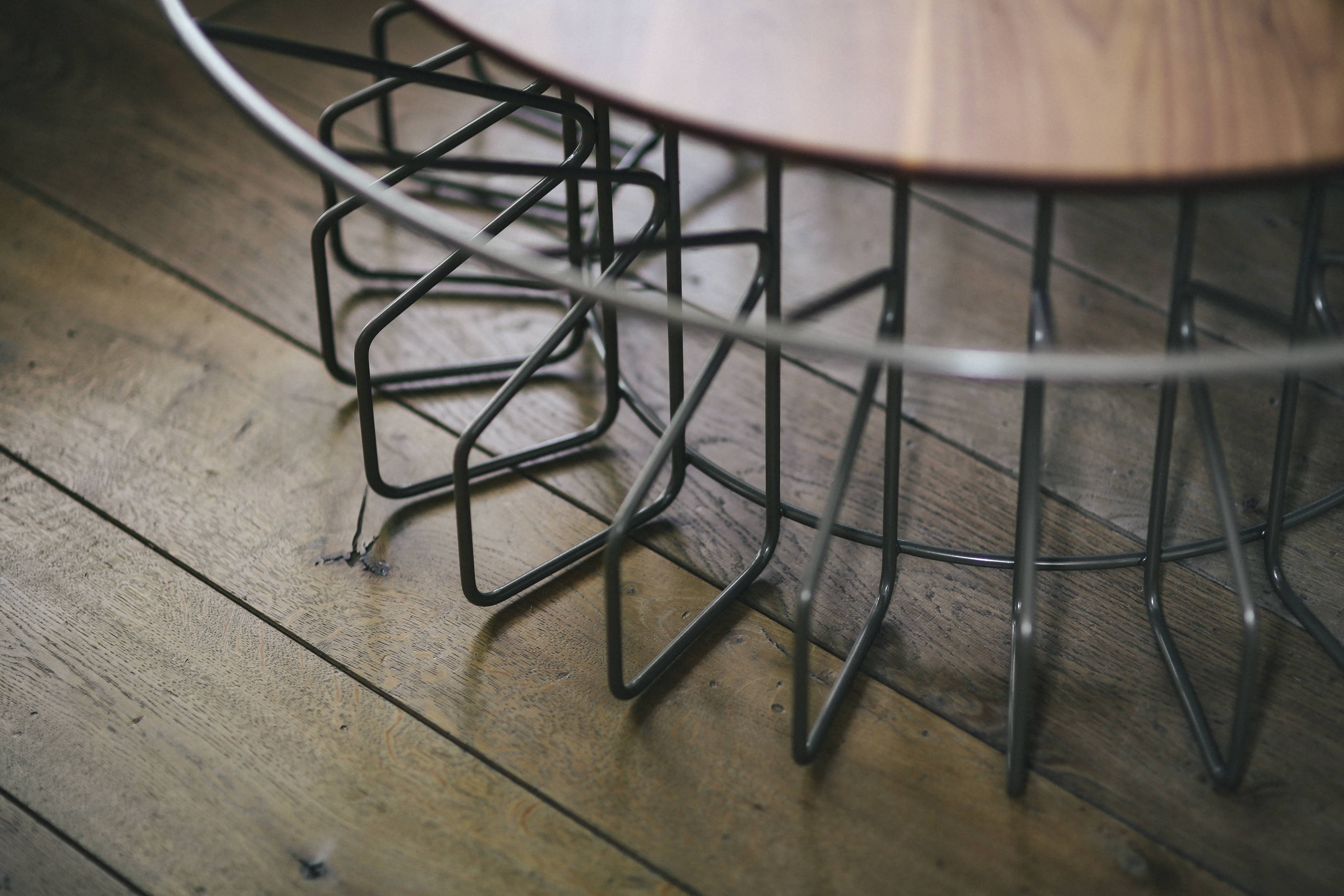 day, metal, clean, interior, table, decor, 5K, living room, wood - Material, selective focus, home, home decor, furniture, low section, close-up, round table, HD Wallpaper
