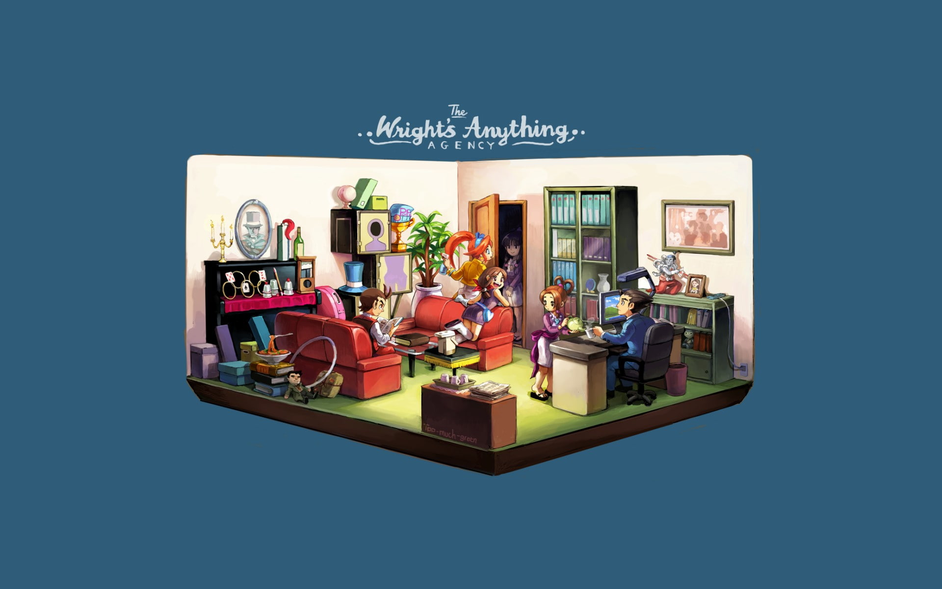 video games, Onemegawatt, Ace Attorney, artwork, 1080P, HD Wallpaper