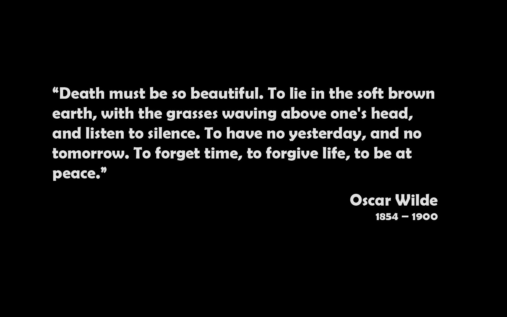 Oscar Wilde, death, 720P, minimalism, quote, HD Wallpaper