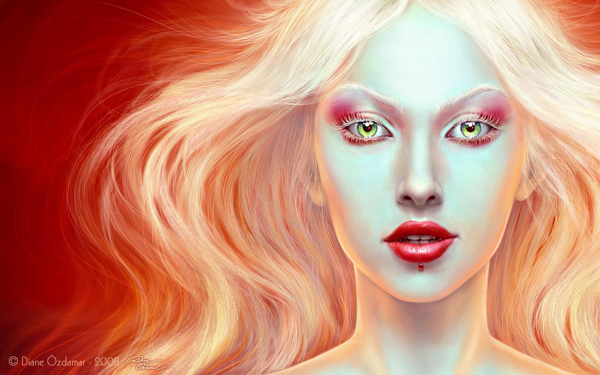 fantasy, girl, 1080P, 3d and abstract, cinabre, jpg, longhair, white, HD Wallpaper
