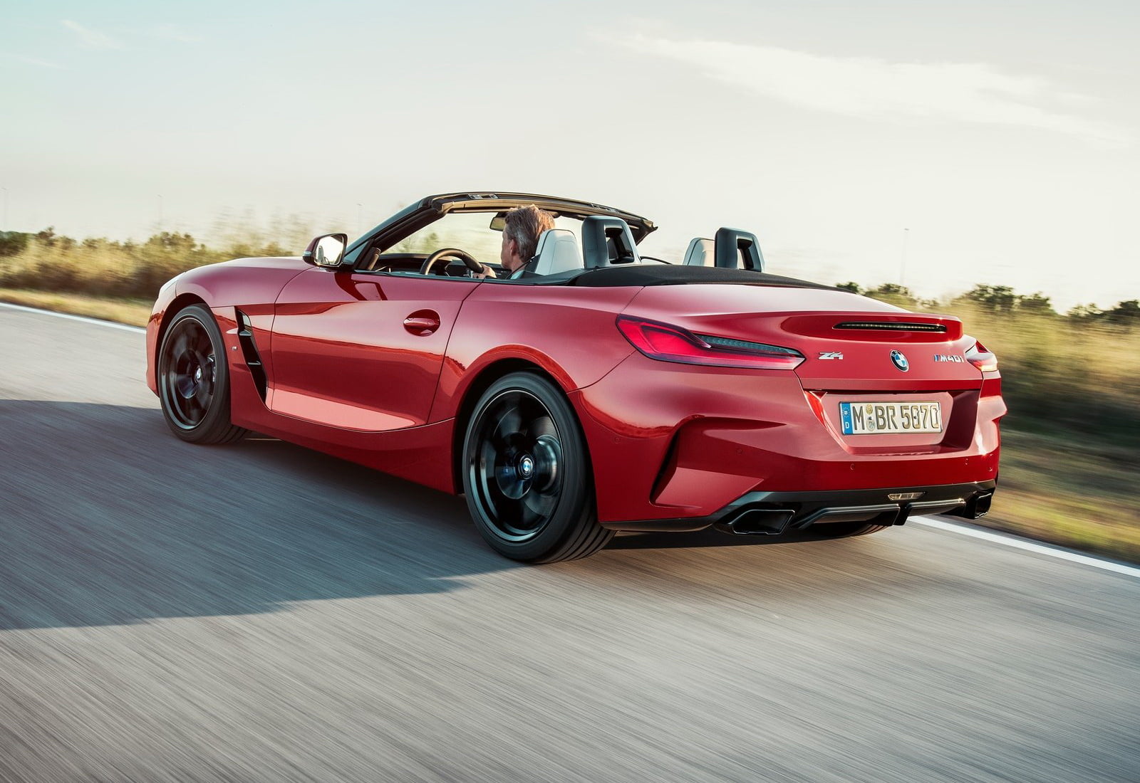 transportation, sports car, speed, people, bmw, convertible, m40i, road, motor vehicle, on the move, mode of transportation, first, driving, edition, red, HD Wallpaper