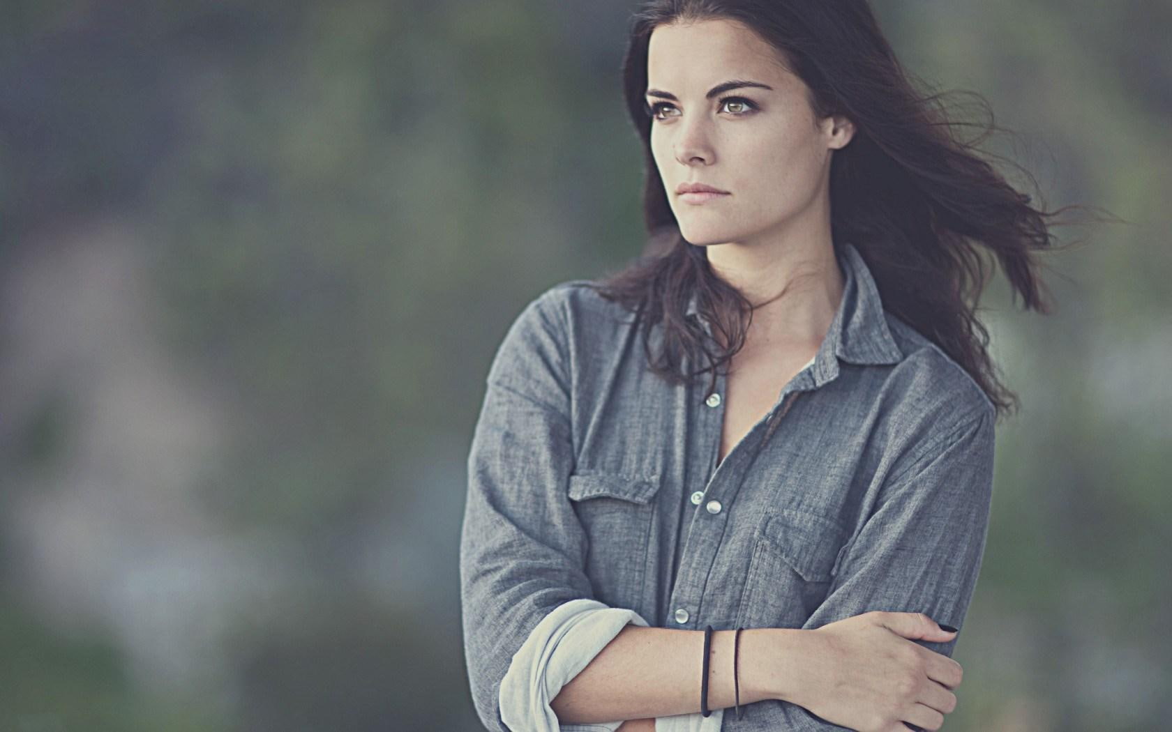 black, s, denim, girl, jaimie, jacket, alexander, women, 720P, look, HD Wallpaper