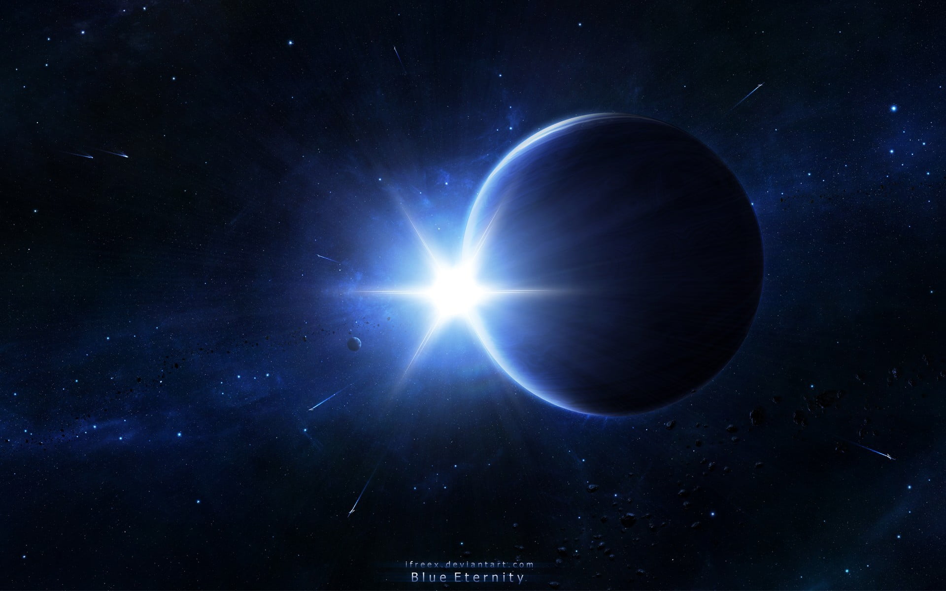 astronomy, sphere, space, night, eclipse, moon, planet, beauty in nature, nature, glowing, space art, rays, space exploration, blue, no people, planet - space, HD Wallpaper