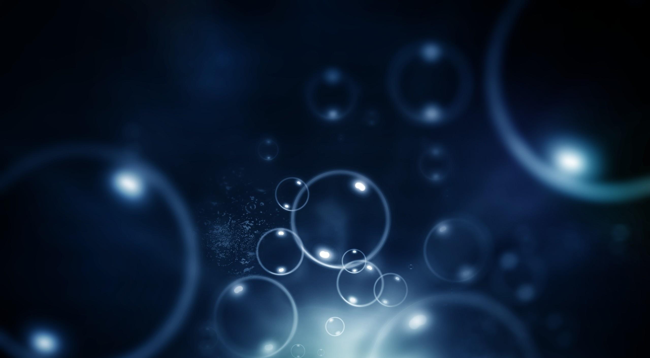 3d and abstract, 2K, water, bubbles, light, blue, beautiful, white, HD Wallpaper